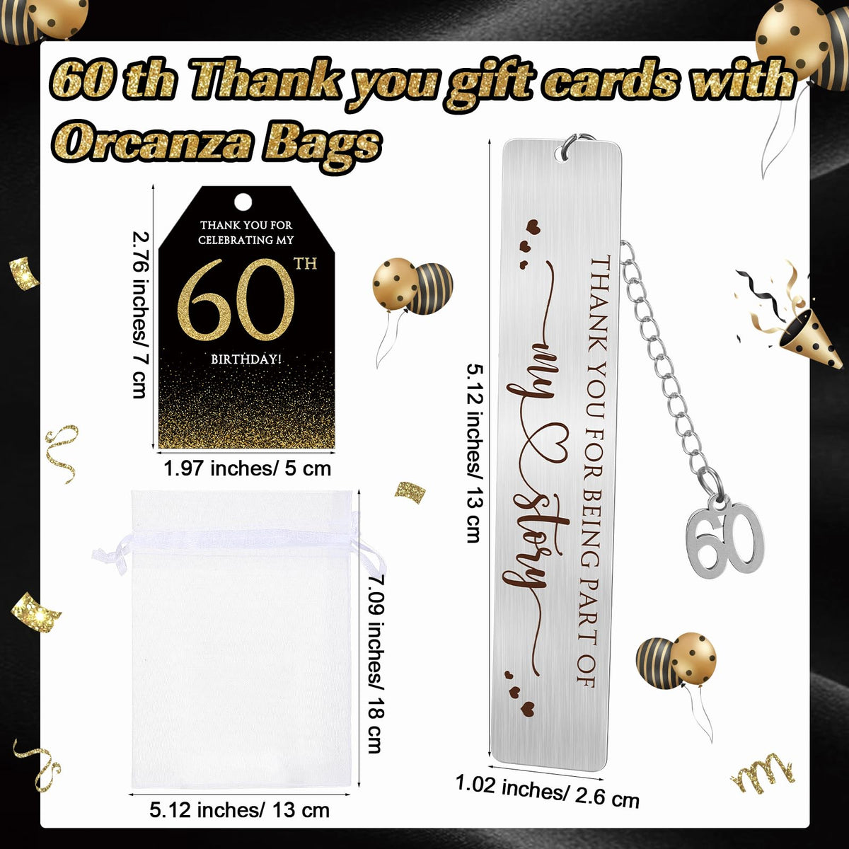 Sinload 25 Sets Birthday Favors for Guests 25 Thanks for Coming Ballpoint Pens 25 Metal Bookmarks