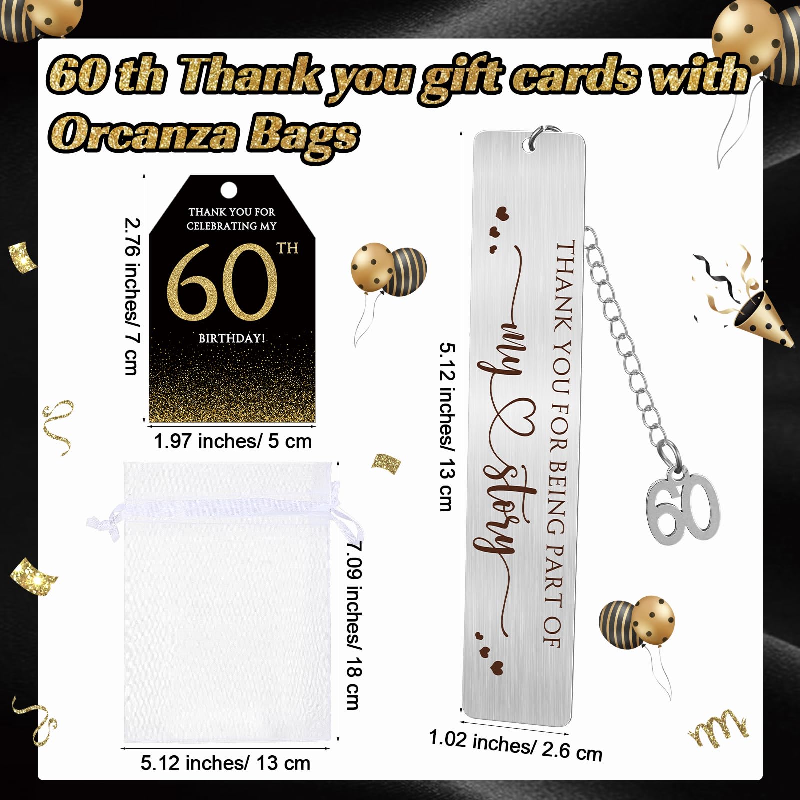 Sinload 25 Sets Birthday Favors for Guests 25 Thanks for Coming Ballpoint Pens 25 Metal Bookmarks