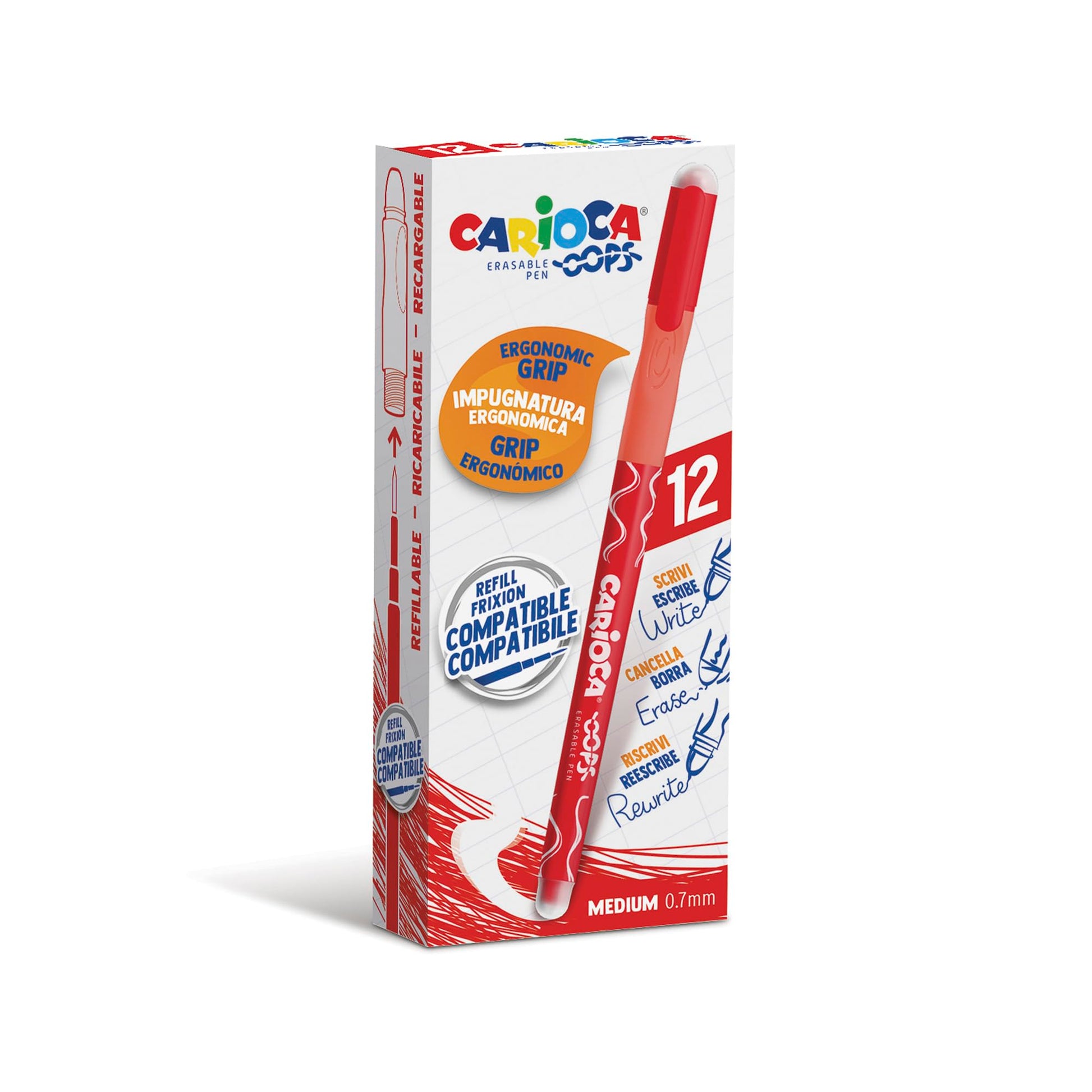 Carioca CF12 Erasable Pen Red OOPS