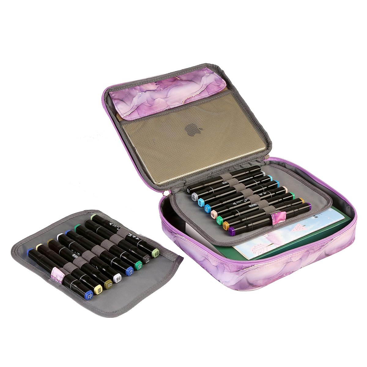 Multi-Functional Zipper Pencil ipad case w/Handle and Zippered Pocket