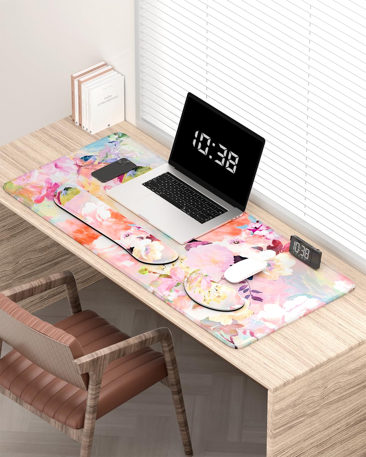 Auhoahsil Large Mouse Pad with Wrist Rests for Keyboard & Mouse, Thick Soft Ergonomic Memory Foam