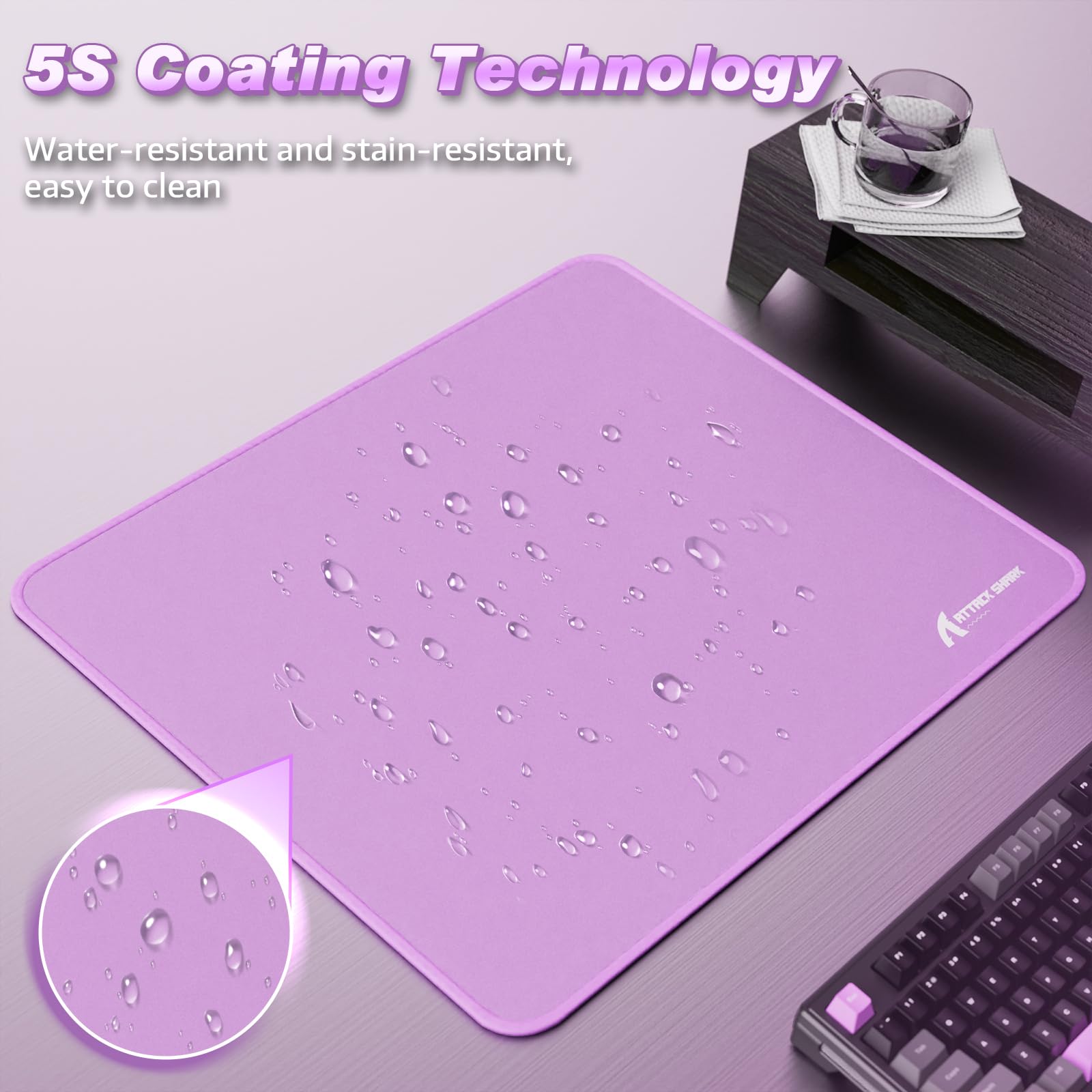 ATTACK SHARK CM02 Gaming Mouse Pad for Esports Speed Large Mouse mats for Desk Waterproof Surface