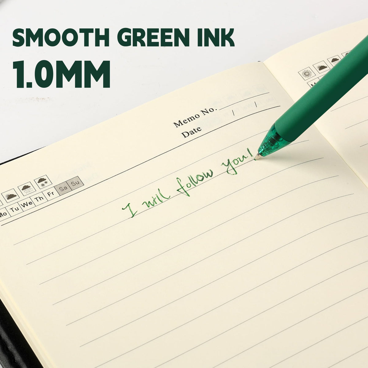 deegtran Pens Bulk, 50 Pack Smooth Green Ink Ballpoint Pen, Wholesale Retractable Pens, No Bleed