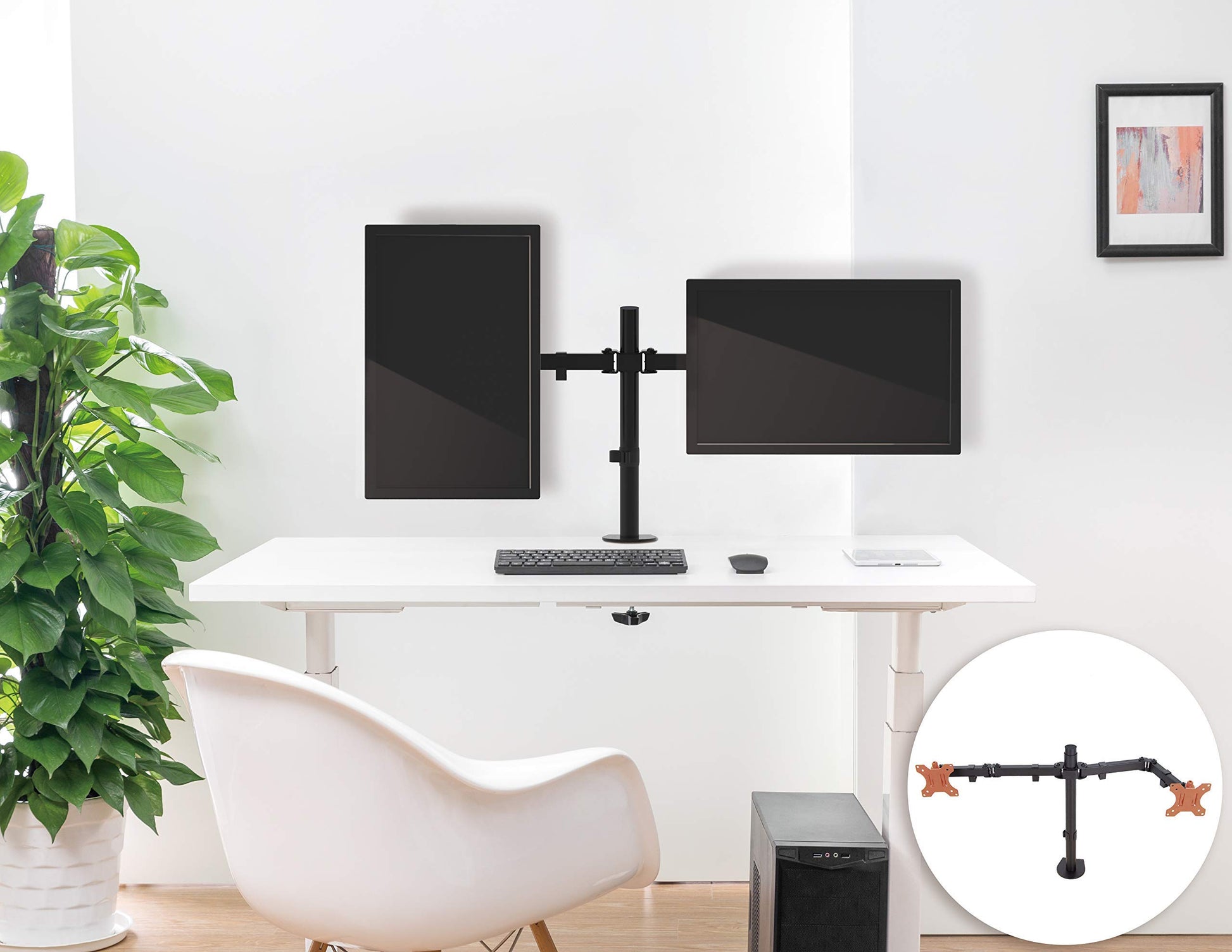 Stand Steady 2 Monitor Mount Desk Stand | Height Adjustable Double Monitor Stand with Desk Clamp|