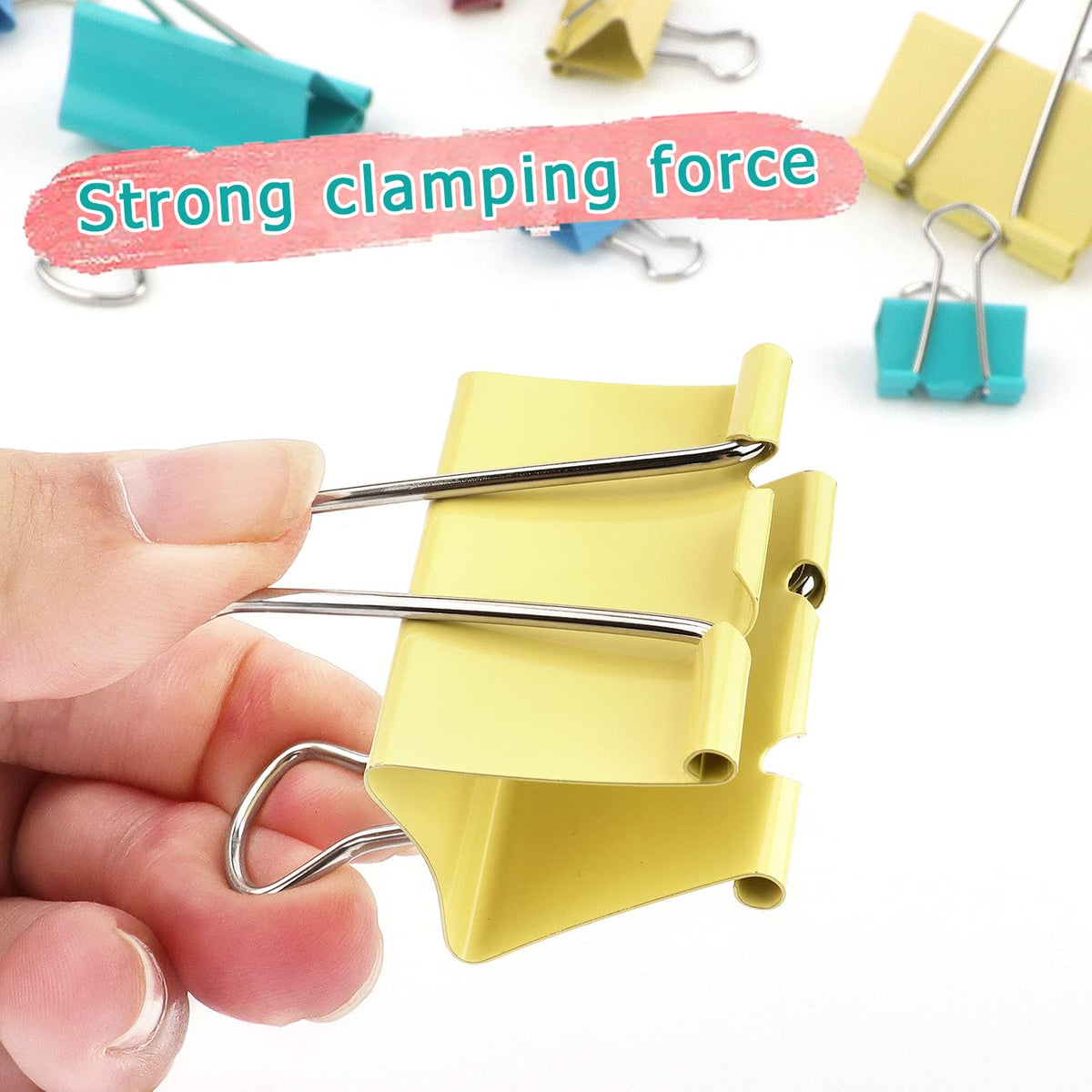 ZZTX 24 Pack Large Binder Clips 1.6 Inches Assorted Colors