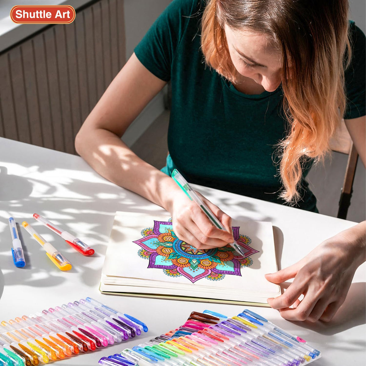 Shuttle Art 160 Pack Glitter Gel Pens, 80 Colors Glitter Gel Pens Set with 80 Refills for Adults