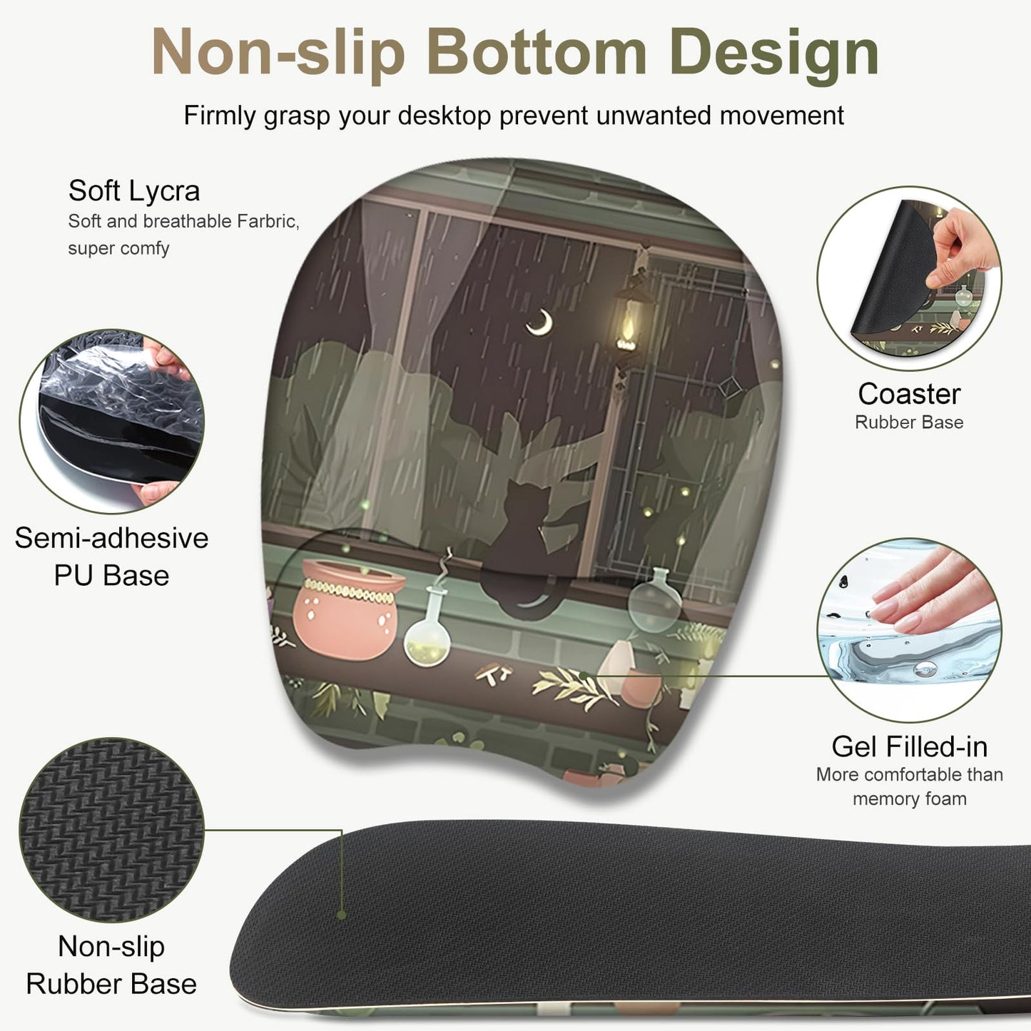 Aesthetics Large Mouse Pad with Wrist Support 4 in1 Set, XXL Big Game Mousepad + Keyboard Wrist