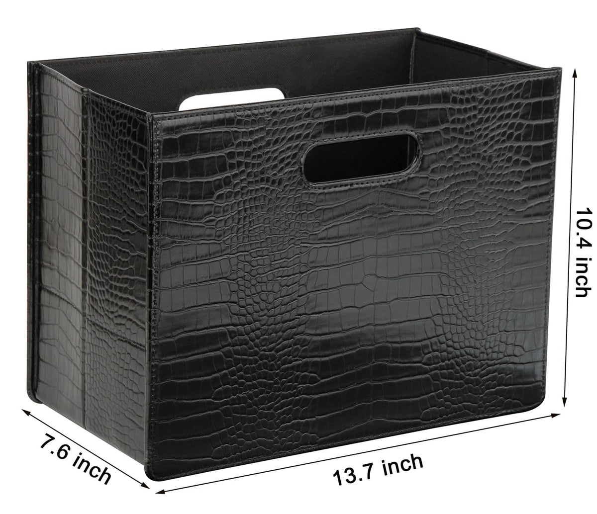 HofferRuffer Magazine Basket Holder, Foldable Magazine Rack, Document File Holder Organizer, File
