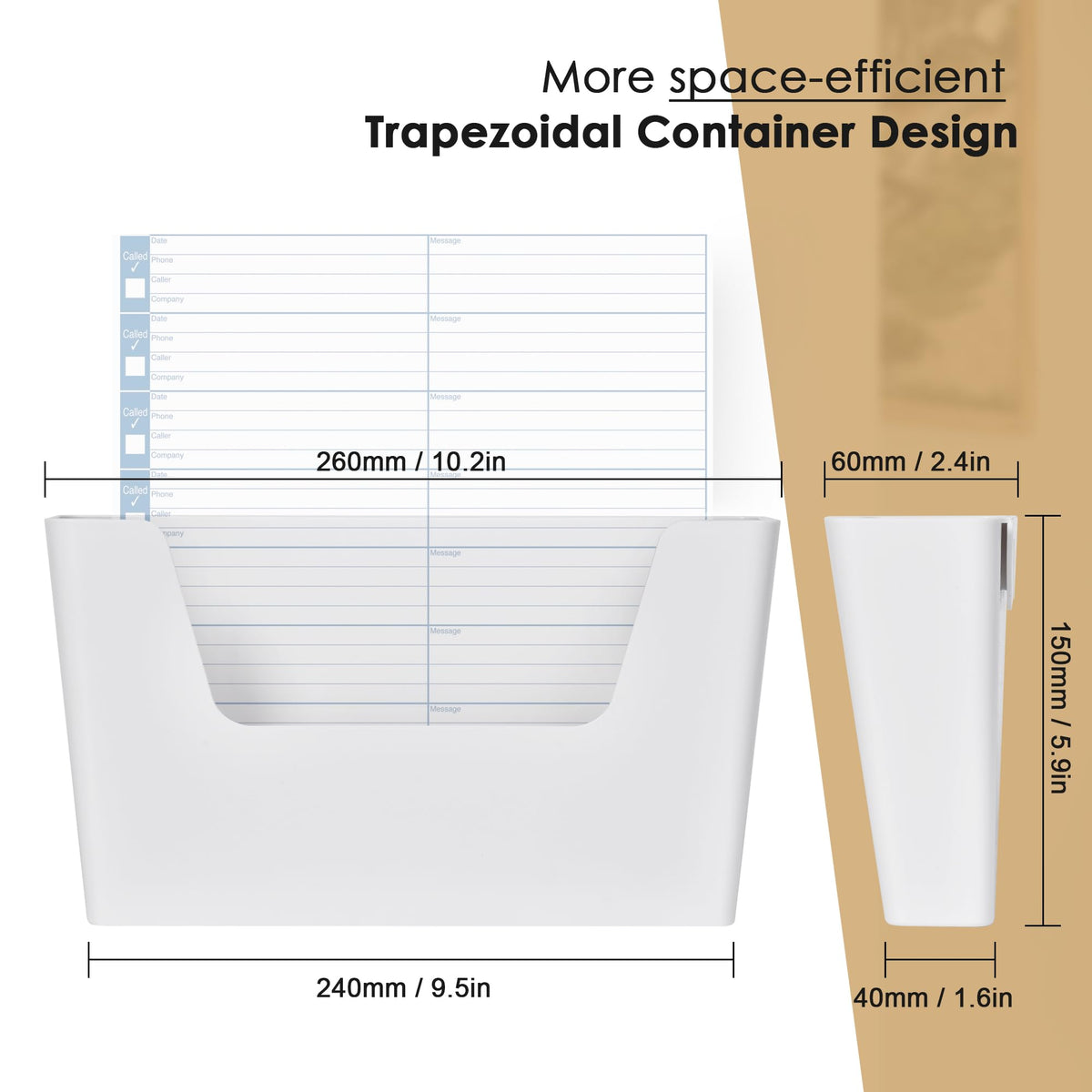 YOHOM Adhesive File Holder Plastic Document Folder Door No Drilling Mount Mail Magazine Organizer