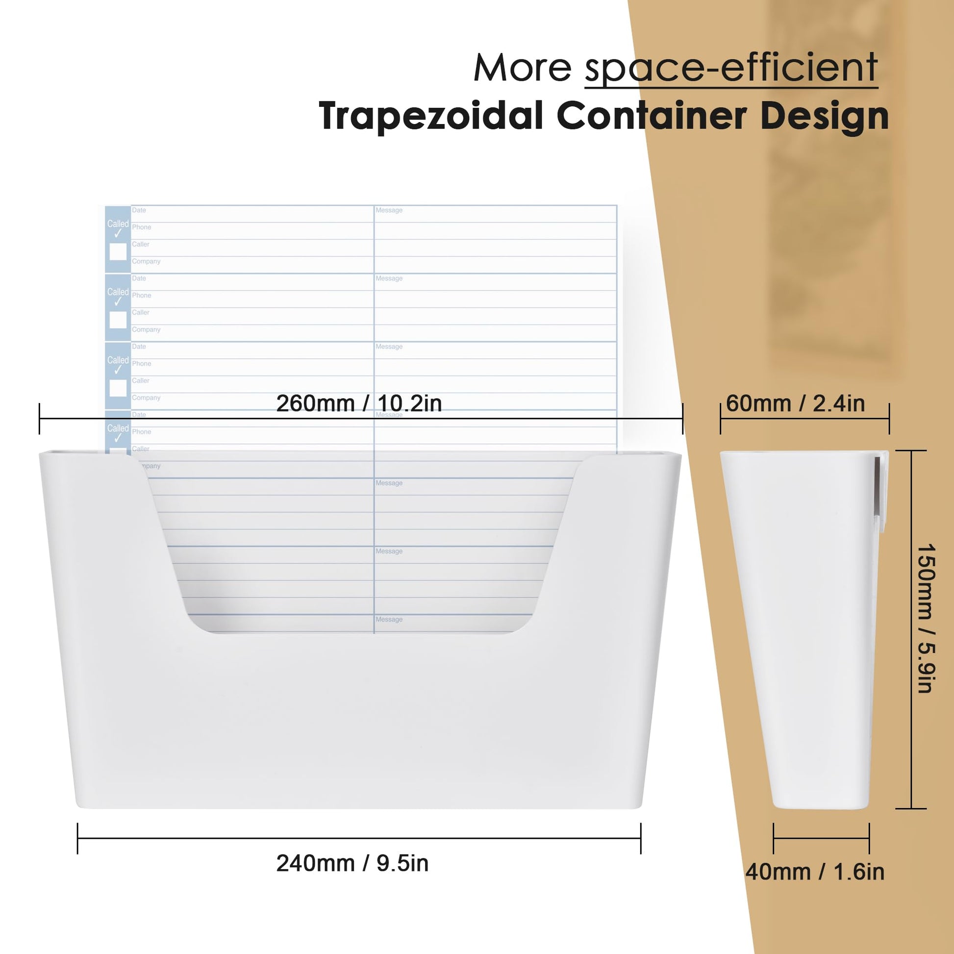 YOHOM Adhesive File Holder Plastic Document Folder Door No Drilling Mount Mail Magazine Organizer