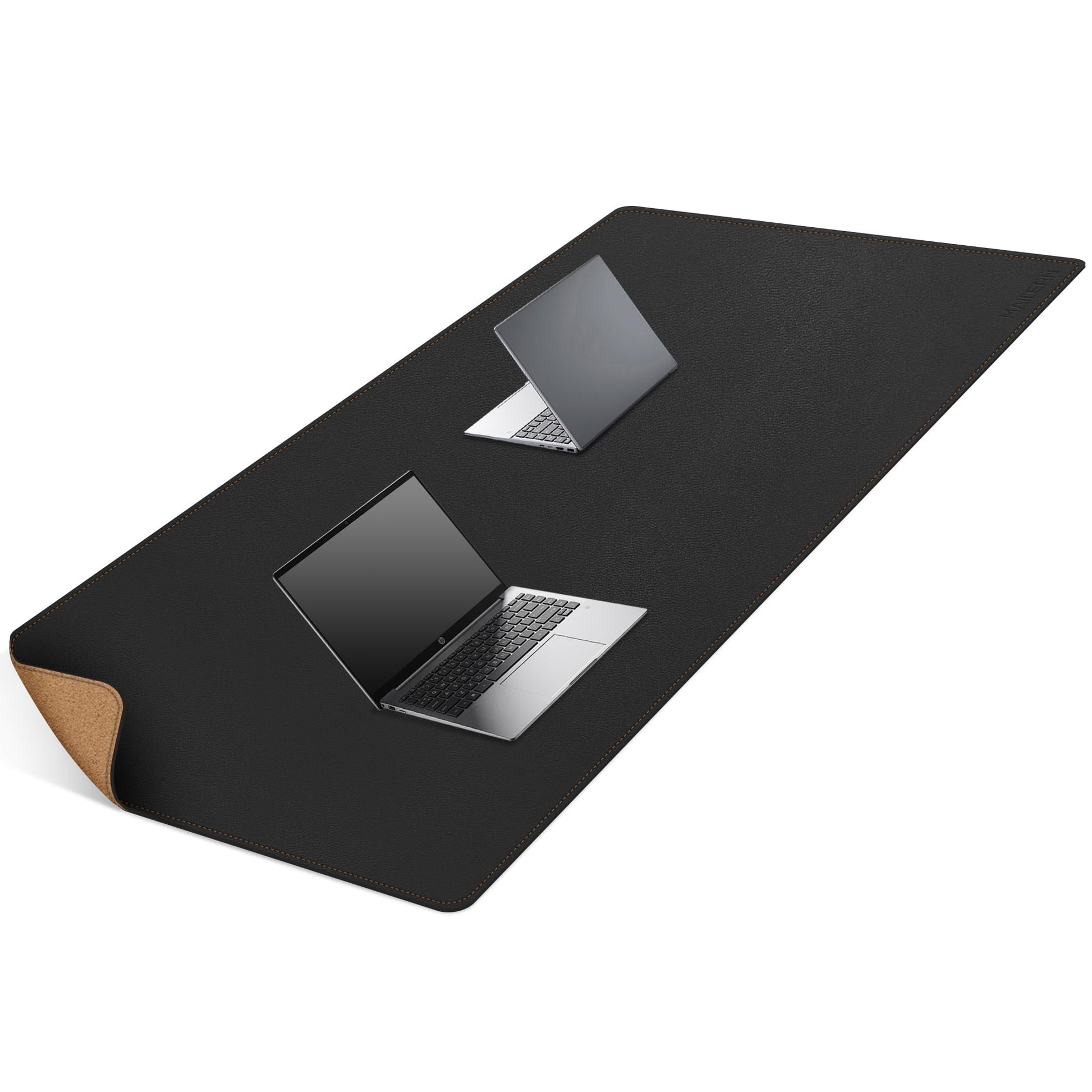 MAIDERN 63”x 31.5” Cork & Leather Desk Mat XXL, Large Desk Pad (Black)