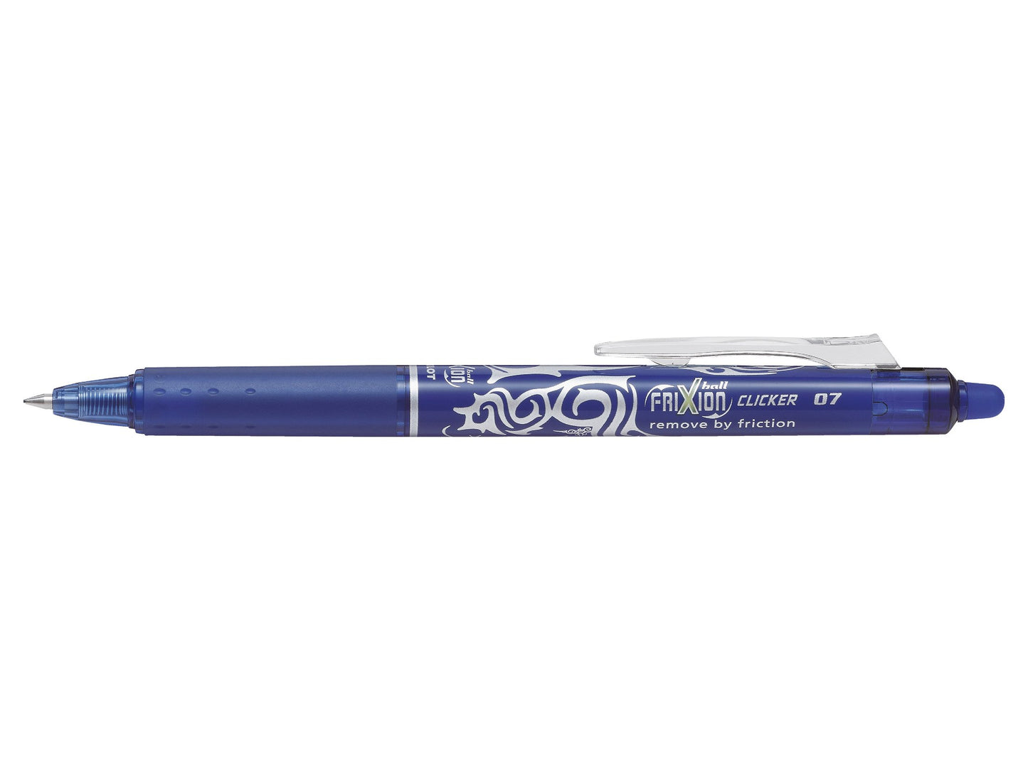 Pilot Frixion Clicker Erasable Retractable Rollerball 0.7 mm Tip Pen with Three Refills - Blue