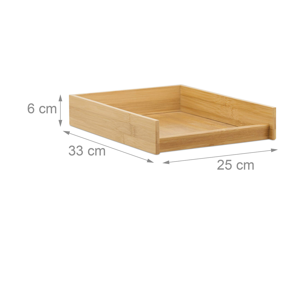 Relaxdays Wooden Document Filing Tray, Stackable, DIN A4 Letter Rack, Office, Flat, Desk, Bamboo