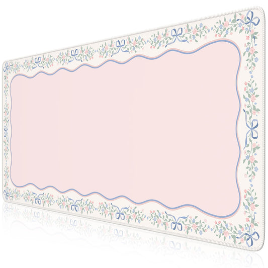 iCasso Pink Desk Mat,Cute Desk Pad for Keyboard and Mouse