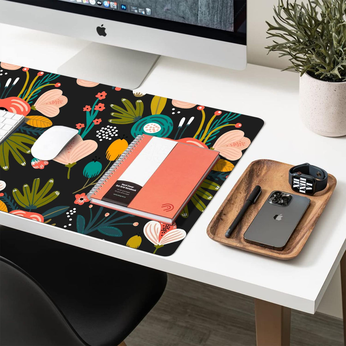 Desk Mat Large Protector Pad 23.6" ×11.8", Non-Slip PU Leather Desk Blotter, Waterproof Mouse Pad