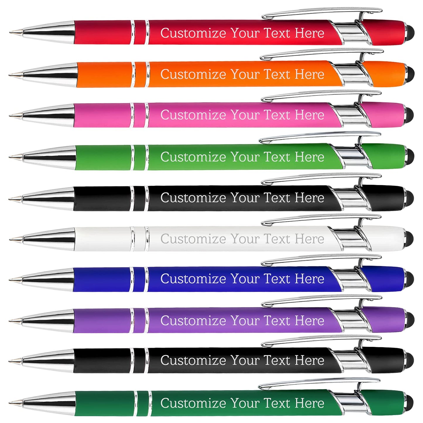 Personalized Custom Pens Bulk Free Engraving with Name Message Customized Ballpoint Pens Stylus for