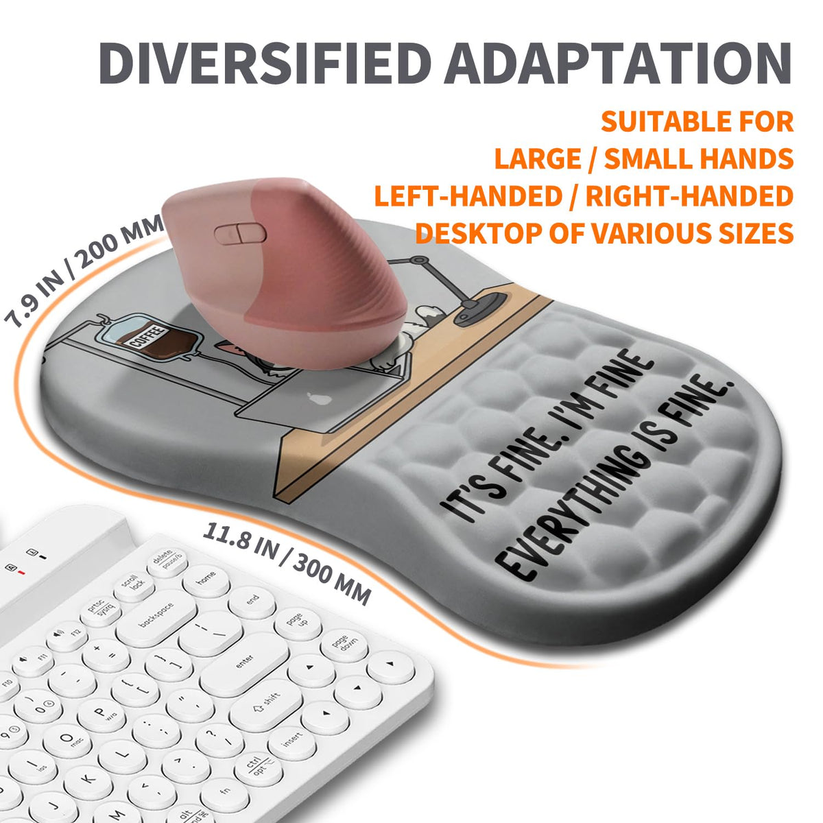 Armanza Ergonomic Joint Wrist Support Mouse Pad with Memory Foam Cushion Massage Bump, Carpal