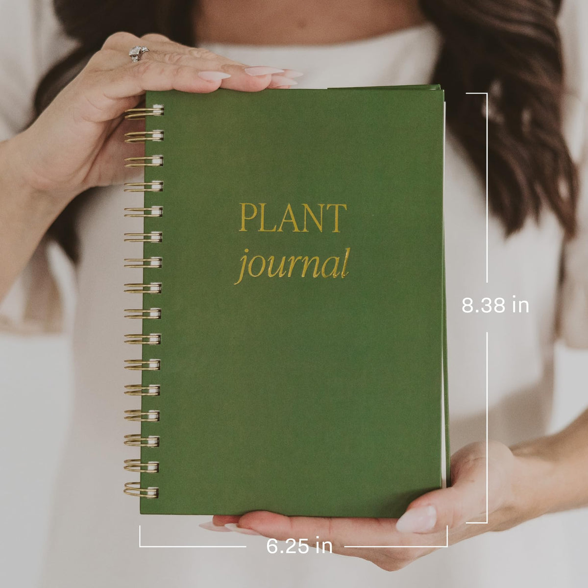 Sweet Water Decor Plant Journal, Cute Lined Spiral Notebook for Women, 125 Prompt Pages for Writing