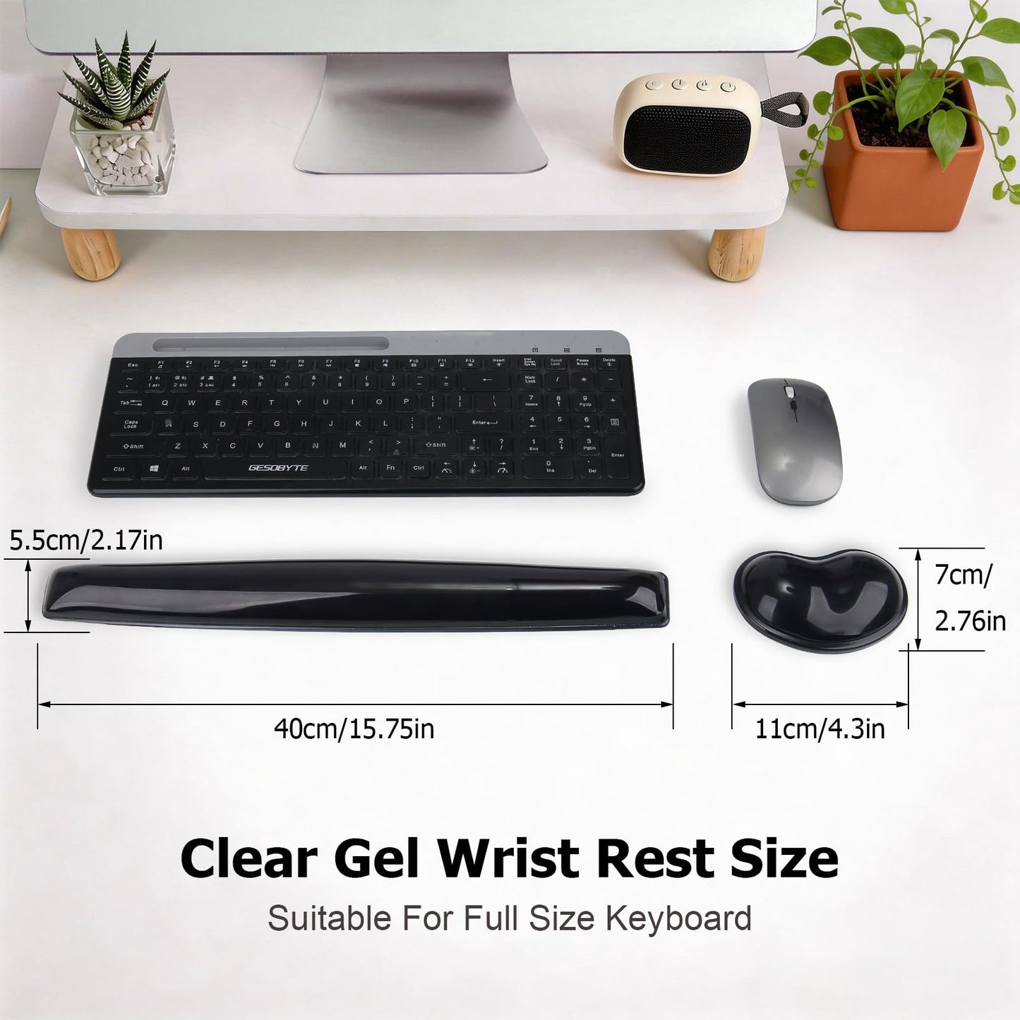 Gel Keyboard & Mouse Wrist Rest Set - Keyboard Wrist Rest Pad & Mouse Support for Office Gaming Pad