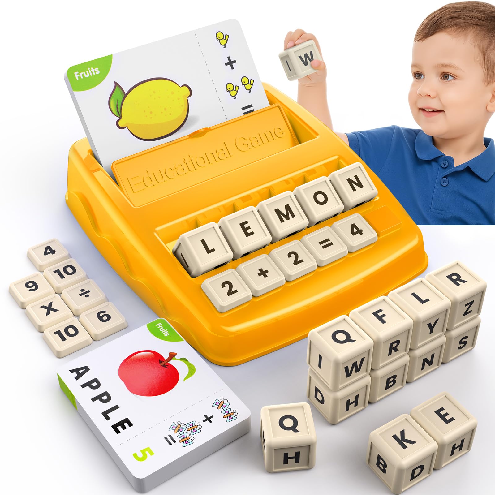 DEGIDEGI Educational Toys for Kids Ages 3-8, Matching Letter Spelling Game ABC Math Learning, Xmas