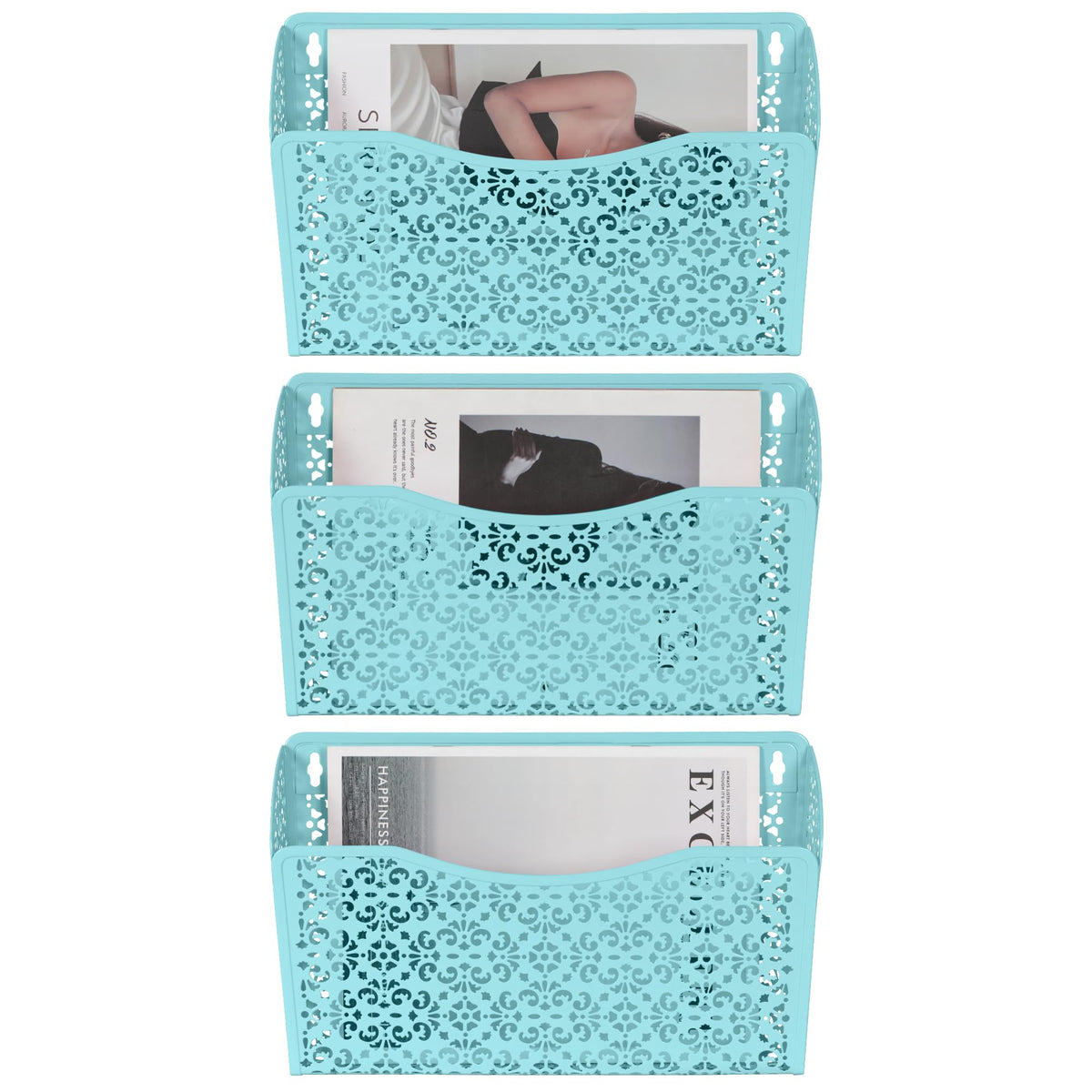 EasyPAG 3 Single Wall Mount File Organizer Vertical Metal Wall Pocket File Holder for Office, Home