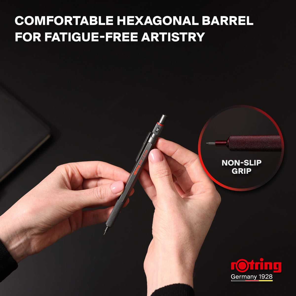 Rotring 600 Mechanical Pencil, 0.5 mm, Silver