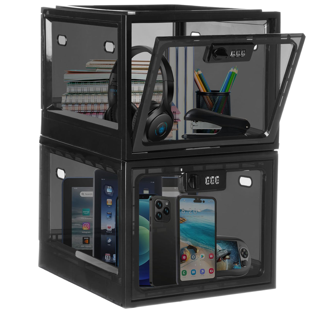 Lalifebuss Combination Lock Boxes for Personal Items, Lockable Storage Box for Office
