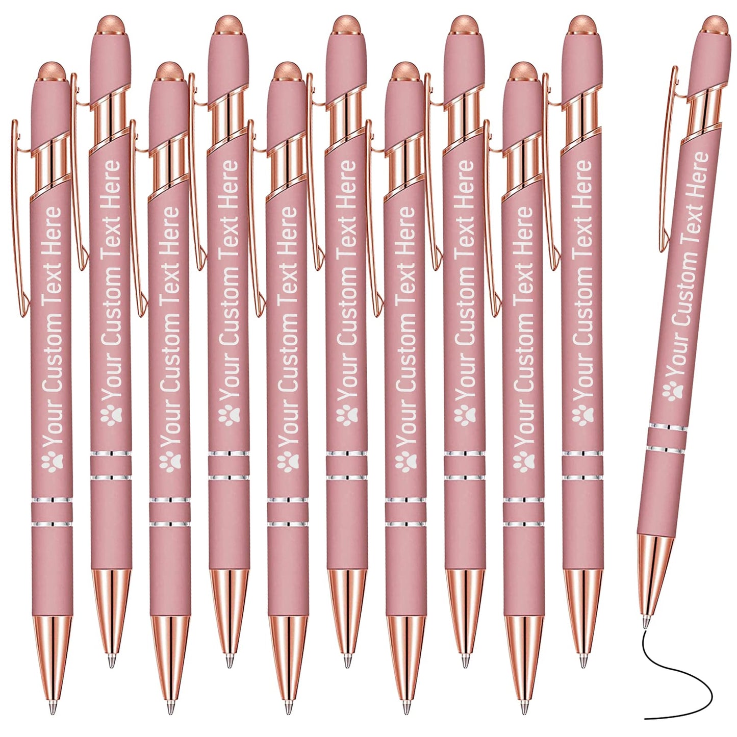 STREADVE Personalized Custom Pens with Name Engraved Logo Text Pen, Pack of 10 Customized Smooth