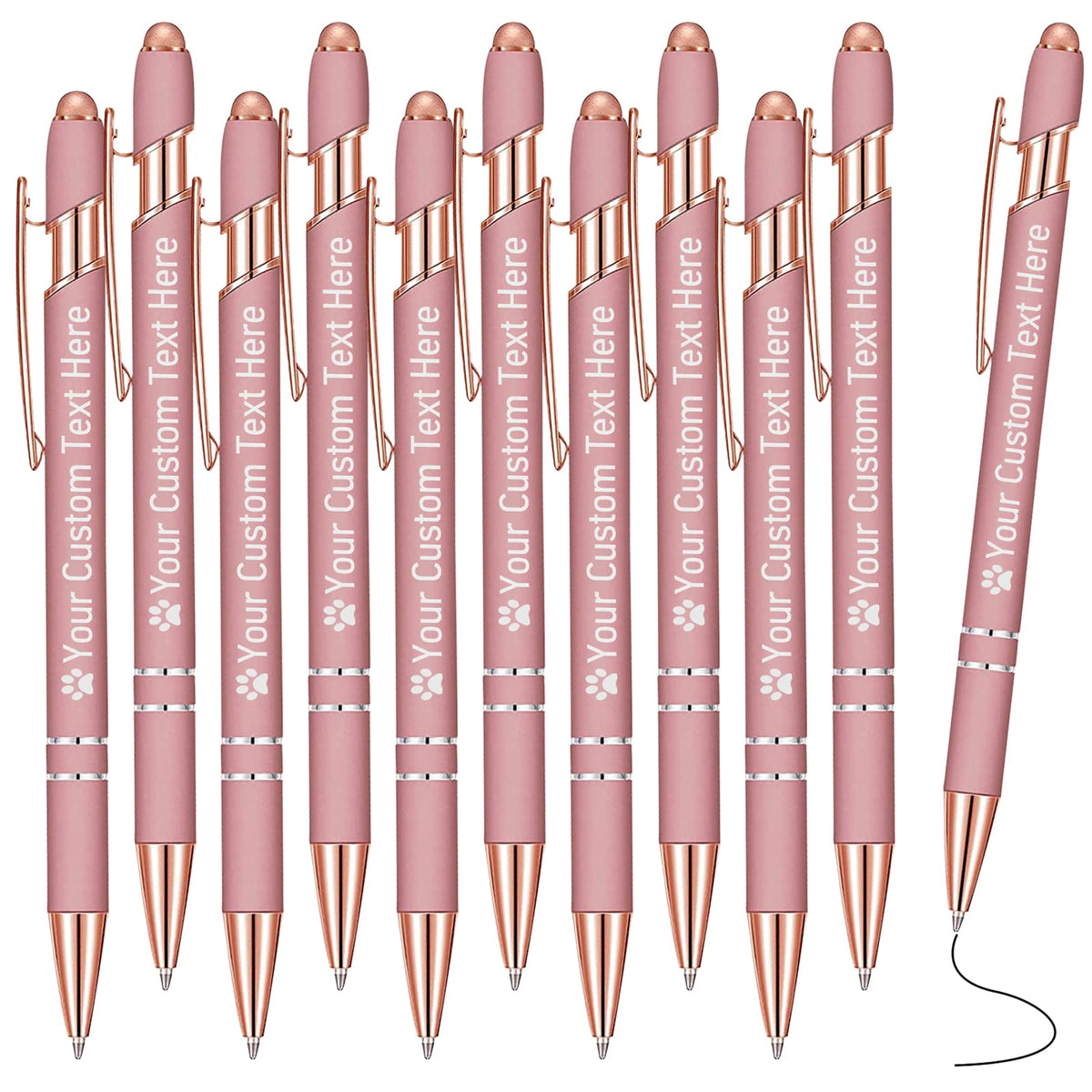 STREADVE Personalized Custom Pens with Name Engraved Logo Text Pen, Pack of 10 Customized Smooth