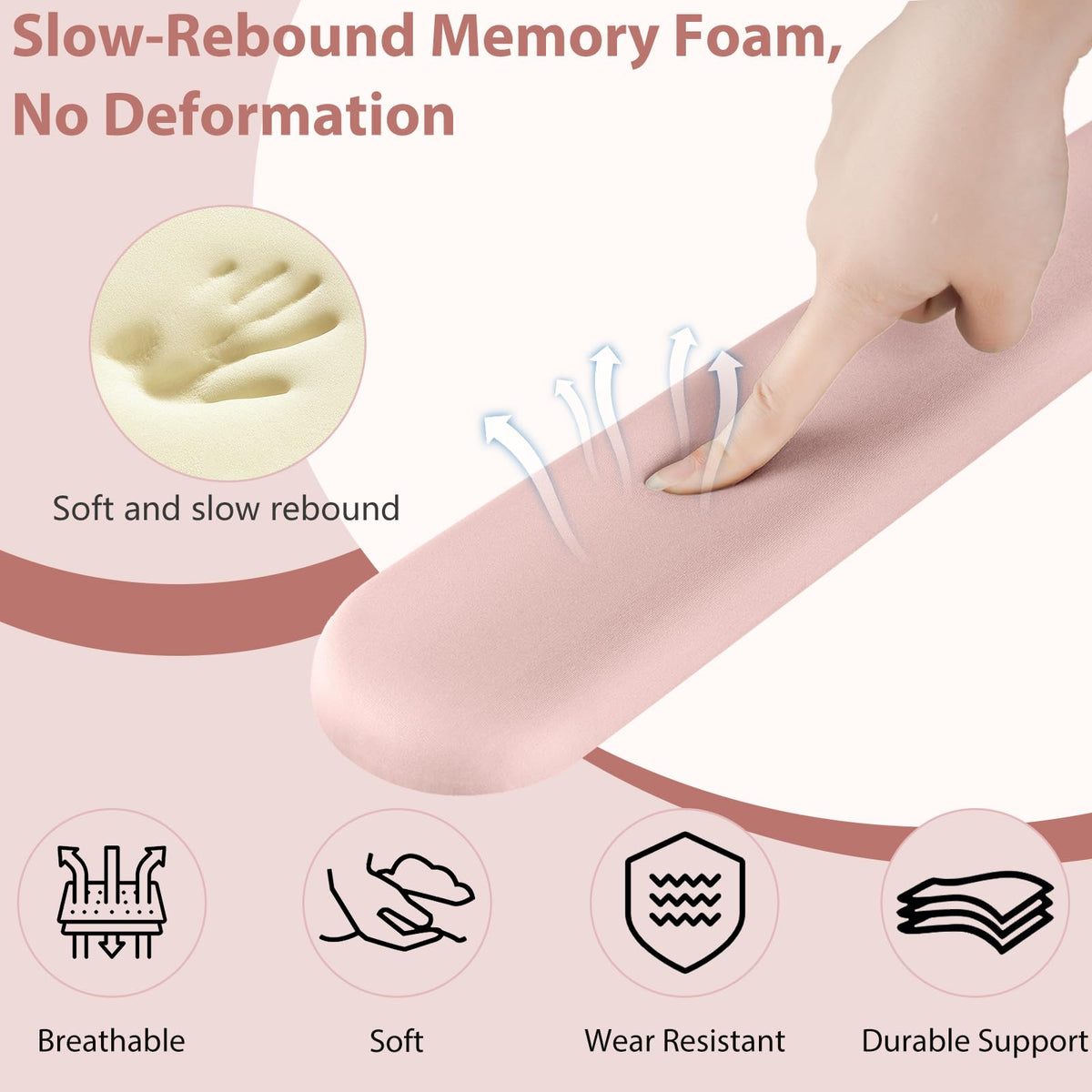 Sushret Mouse Pad and Keyboard Wrist Rest, 3-in-1 Gel Memory Foam Ergonomic Mouse Pad with Wrist