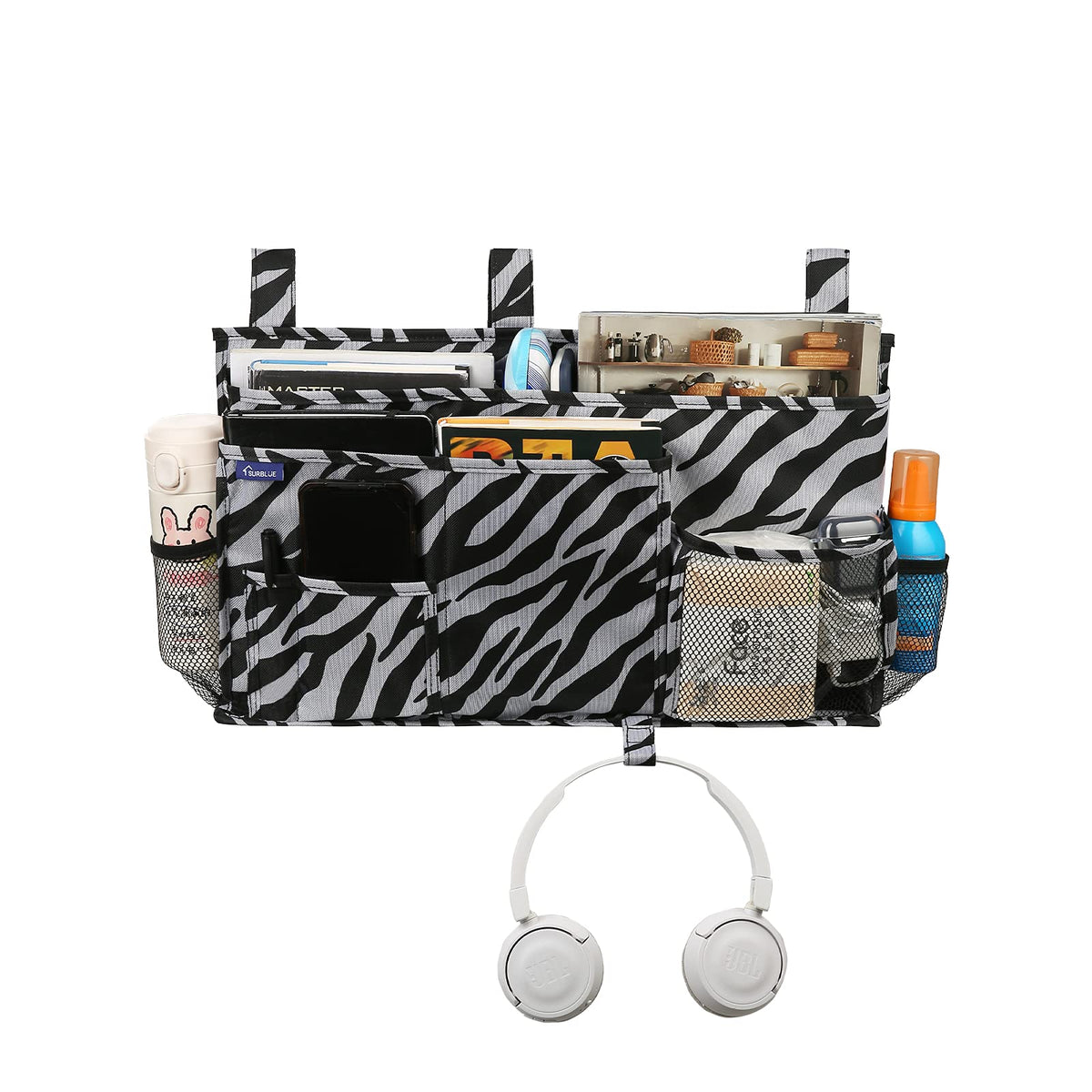 Surblue Bedside Caddy Hanging Organizer Storage Bag Pocket for Bunk, Hospital, College Dorm Rooms
