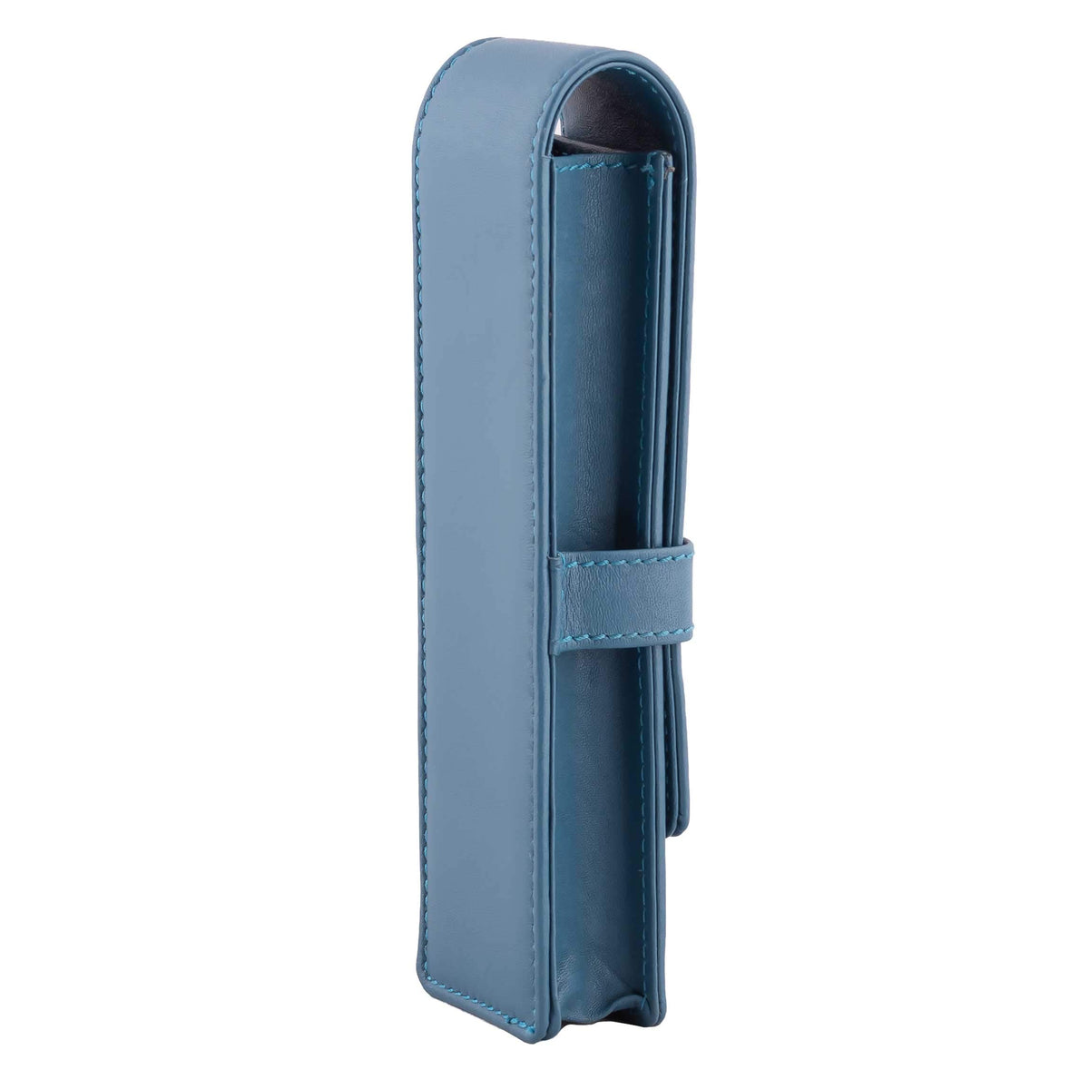 DiLoro Leather Pen Case Pouch Holder for Two Fountain Ballpoint Rollerball Pens or Pencils (Sololio