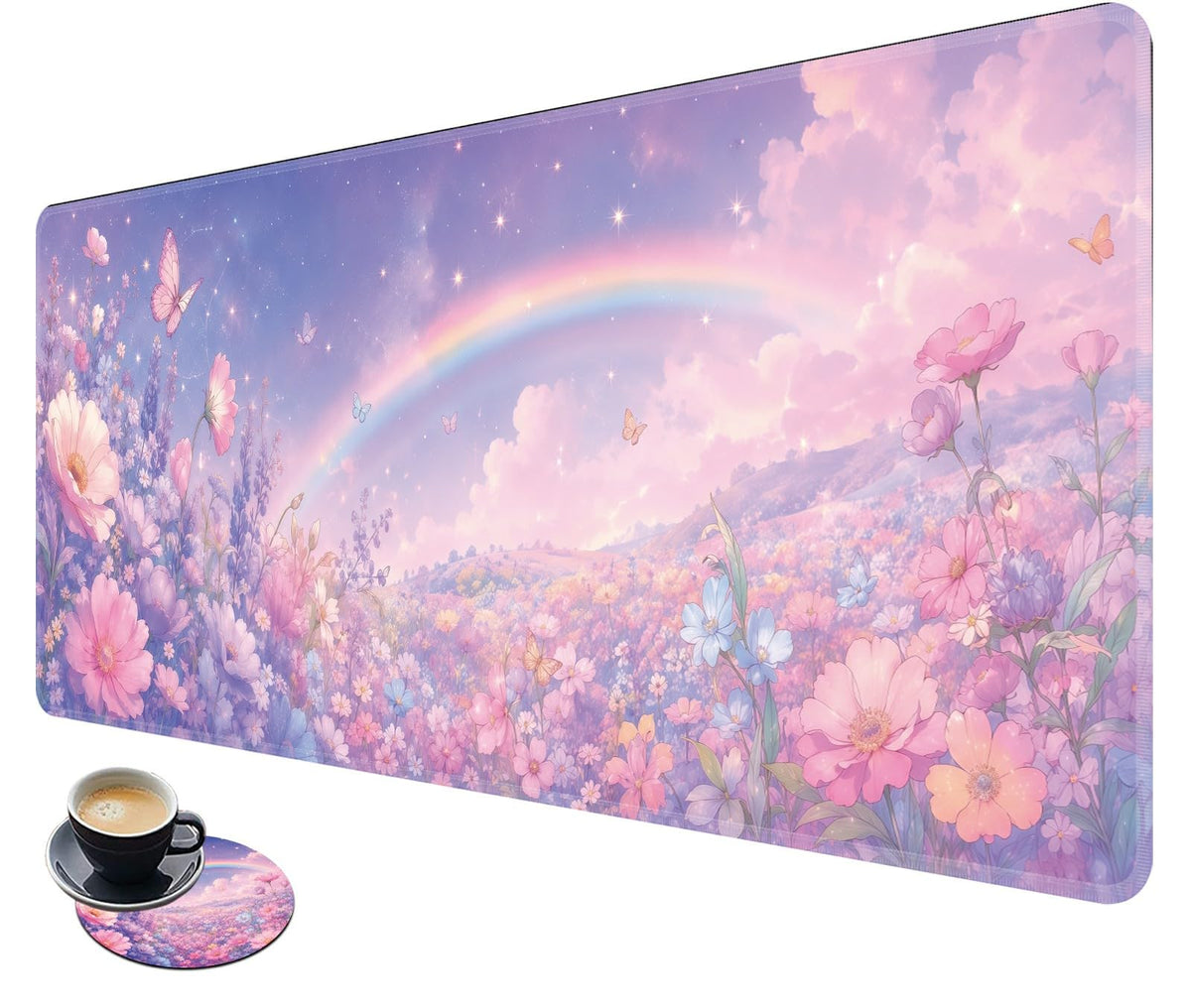 Desk Mat Large Gaming Mouse Pad + Coaster