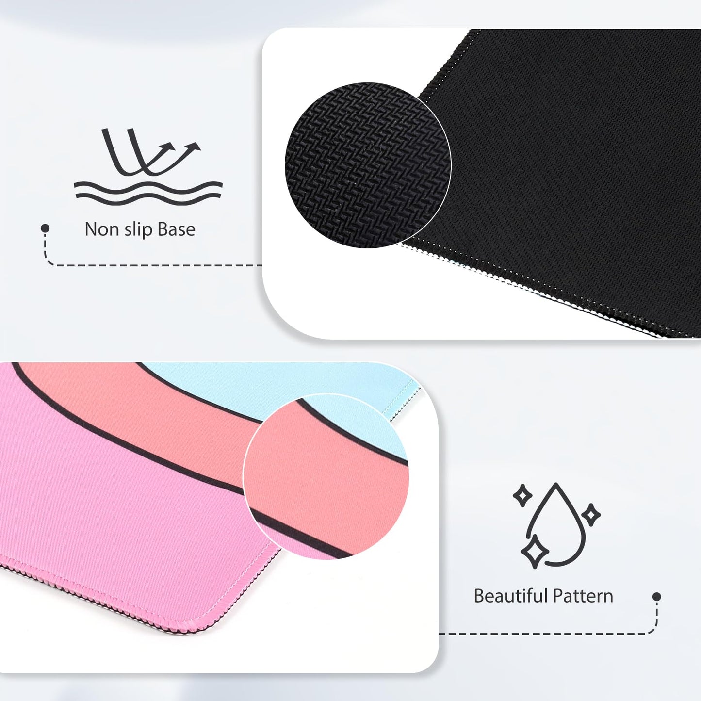iCasso Desk Mat,XXL Large Mouse Pad for Desk,Colour Topographic