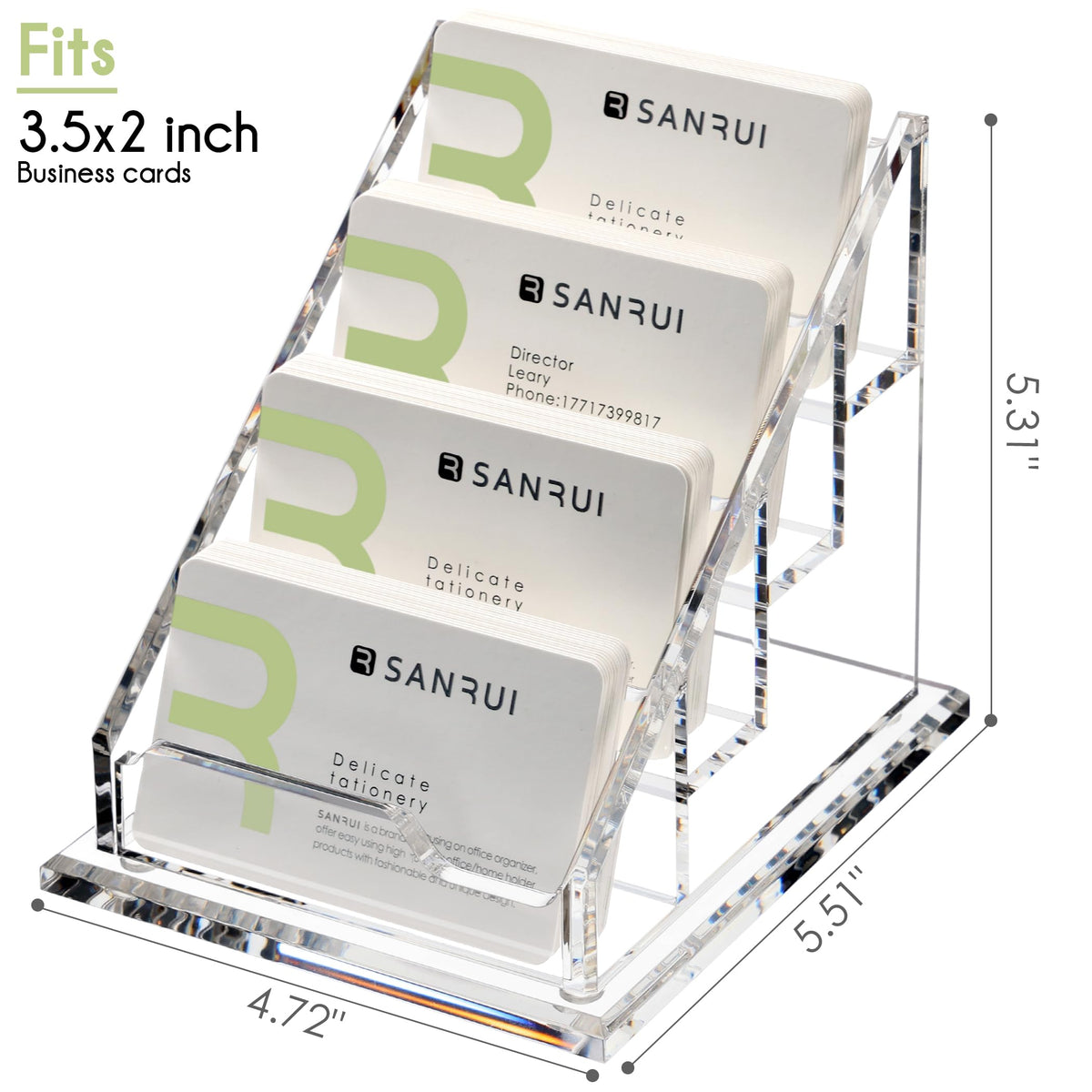 YUXUN Business Card Holder for Desk Acrylic Business Cards Display Stand