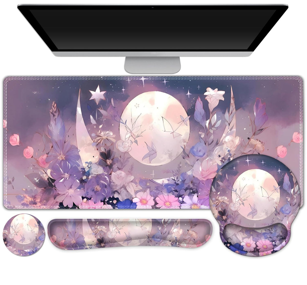 Large Desk Mat, Gaming Mouse Pad Desk Pad, Mousepad + Keyboard Wrist Rest