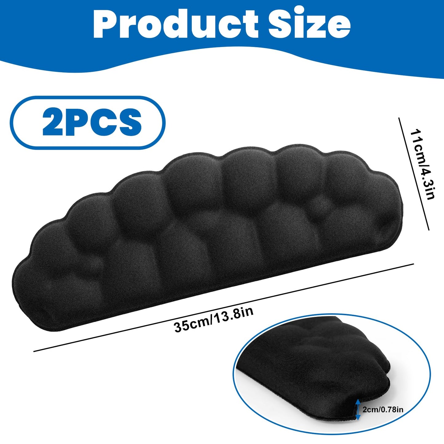 Arm Rest for Desk, Cloud L-Shaped Memory Foam Elbow Pads with Non-Slip Base, 2-Piece Ergonomic Desk