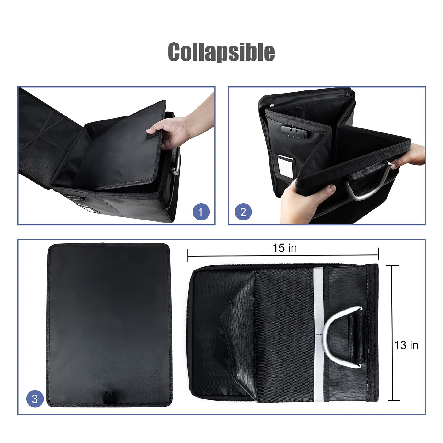 TOMKID Fireproof Document Box, Fireproof File Box with Lids, Important Document Organizer Box with