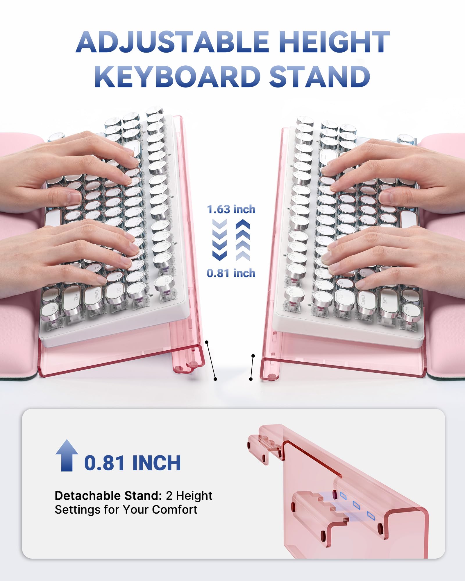 Adjustable Computer Keyboard Stand for Desktop, Keyboard Holder Wrist Rest