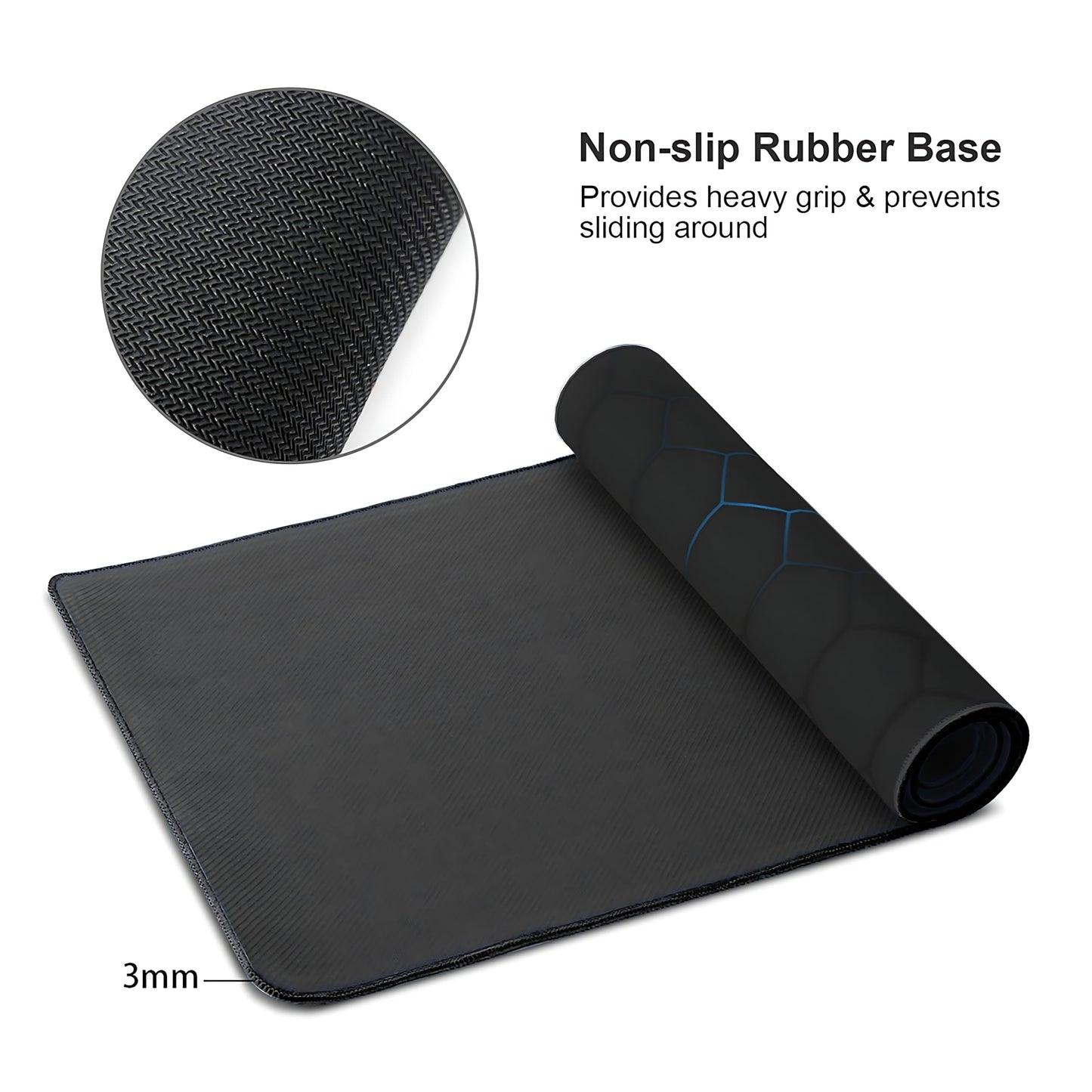 Hexagon Honeycomb Large Mouse Pad,Gaming Keyboard Desk Pad,Extended Mouse Mat Non-Slip Rubber Base