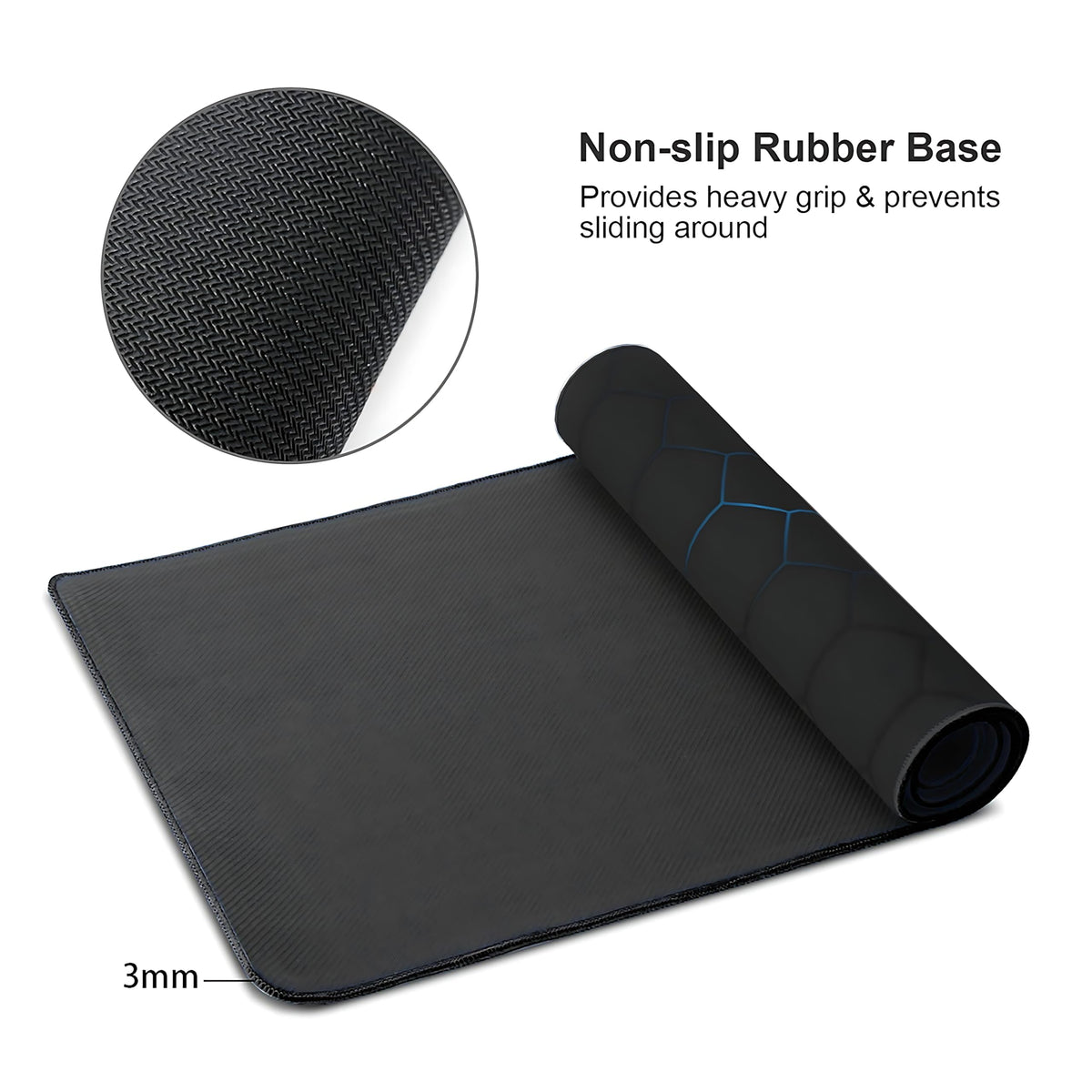 Hexagon Honeycomb Large Mouse Pad,Gaming Keyboard Desk Pad,Extended Mouse Mat Non-Slip Rubber Base