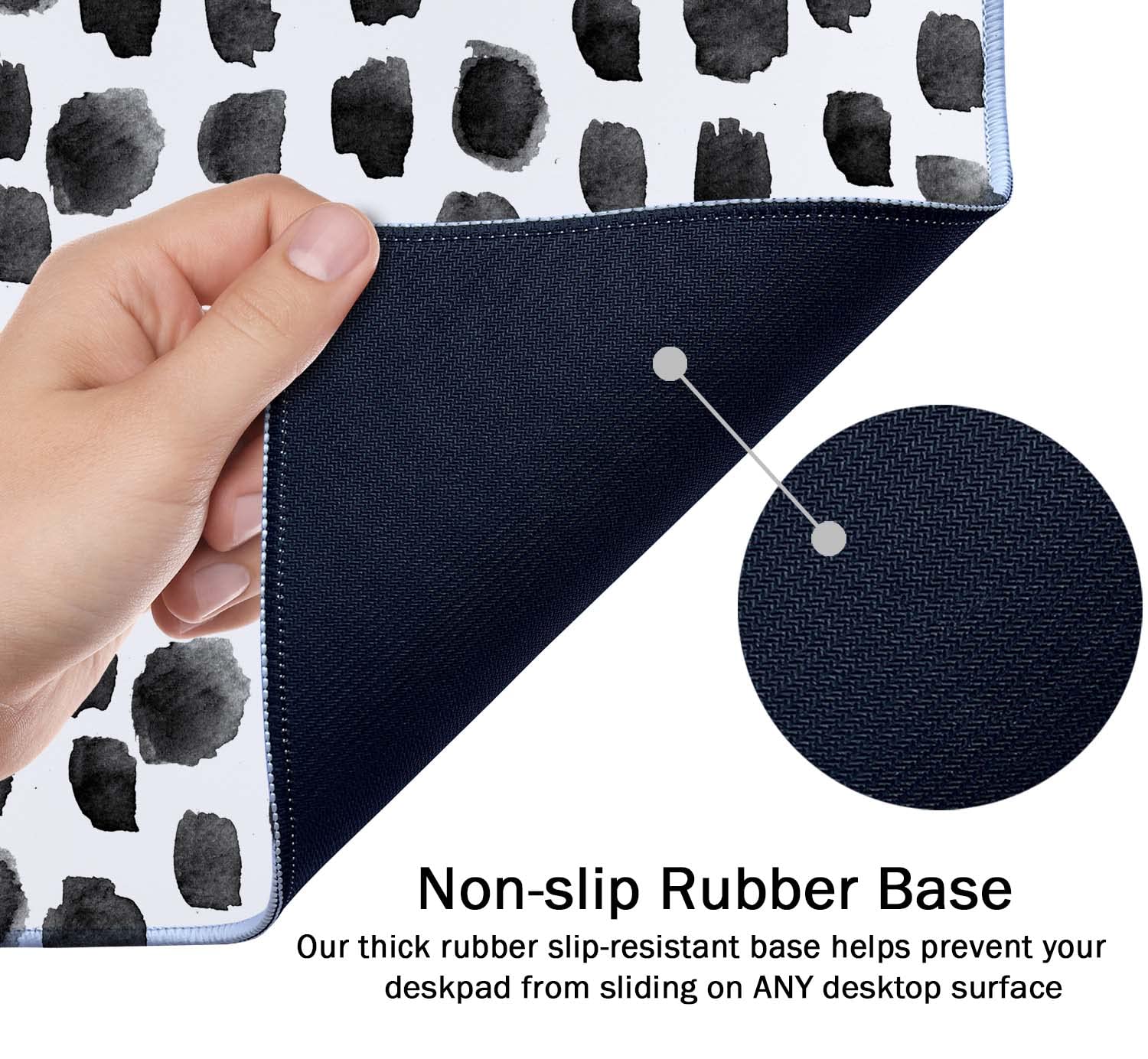 SSOIU Polka Dot Extended Gaming Mouse Pad Mat Large Desk Mat Non Slip Rubber Base Computer Desktop