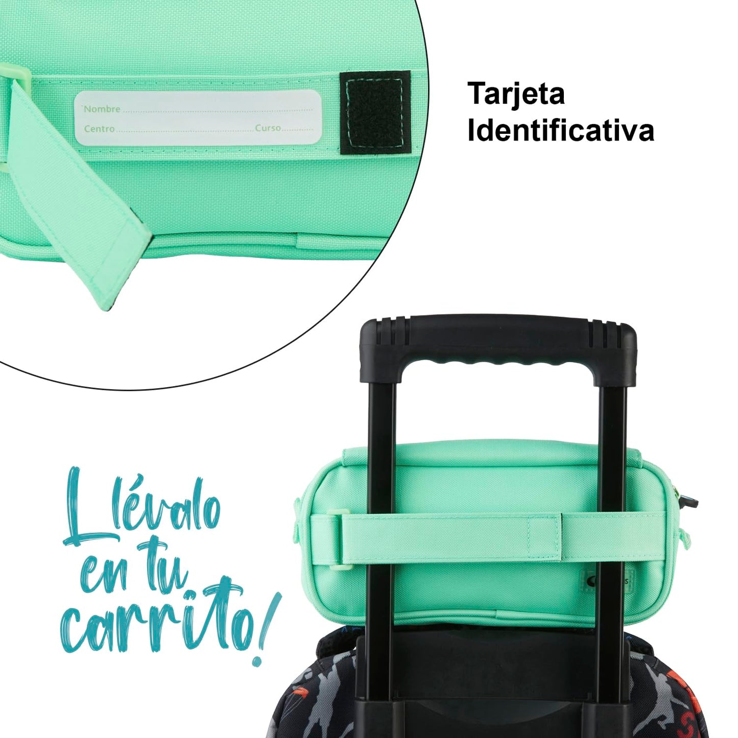 Grafoplás 37543226 Triple School Case with Flap, Mint Green, 23 x 10 cm, Bits & Bobs.