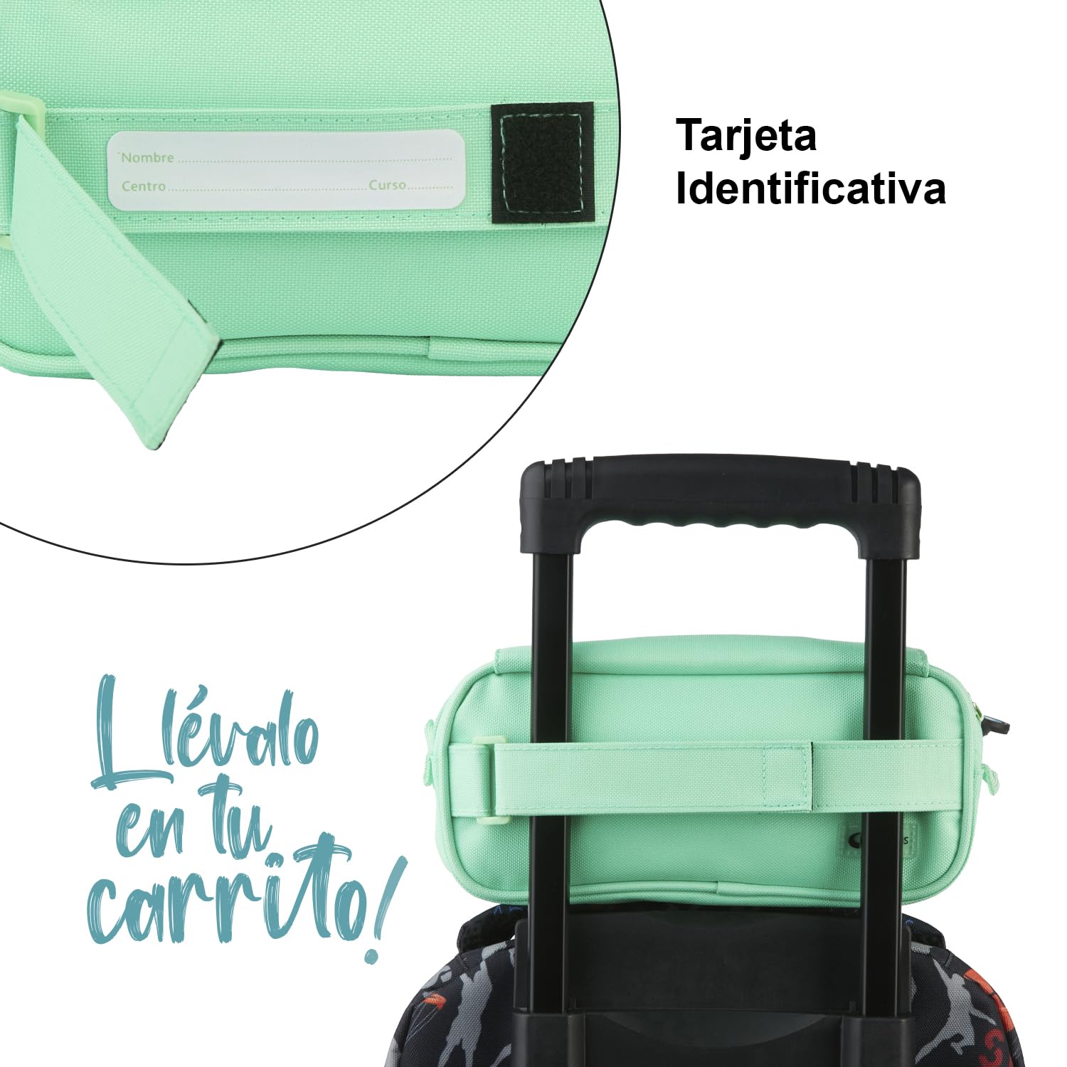 Grafoplás 37543226 Triple School Case with Flap, Mint Green, 23 x 10 cm, Bits & Bobs.