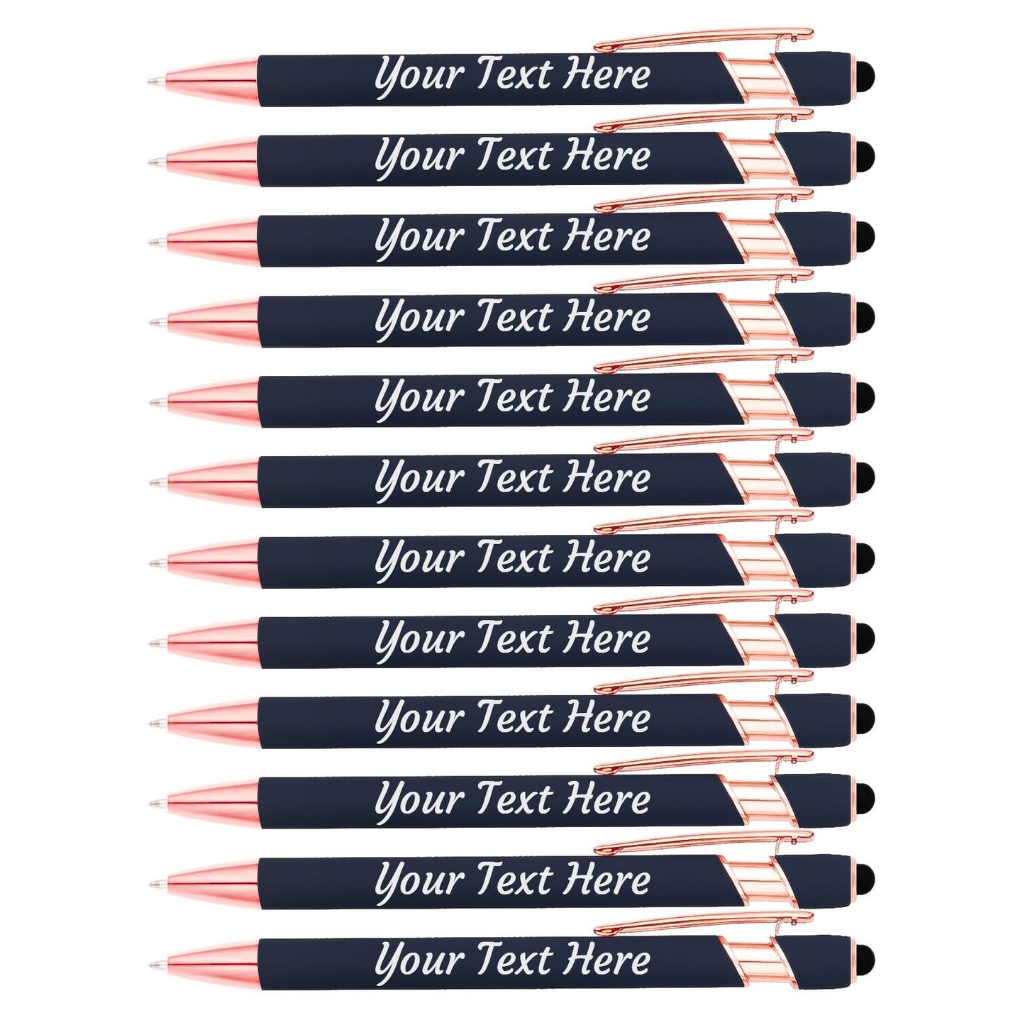 LMJUEJIN Personalized Pens with Name or Logo - Black Ink - 12 pcs Metal Custom Ballpoint Pen with