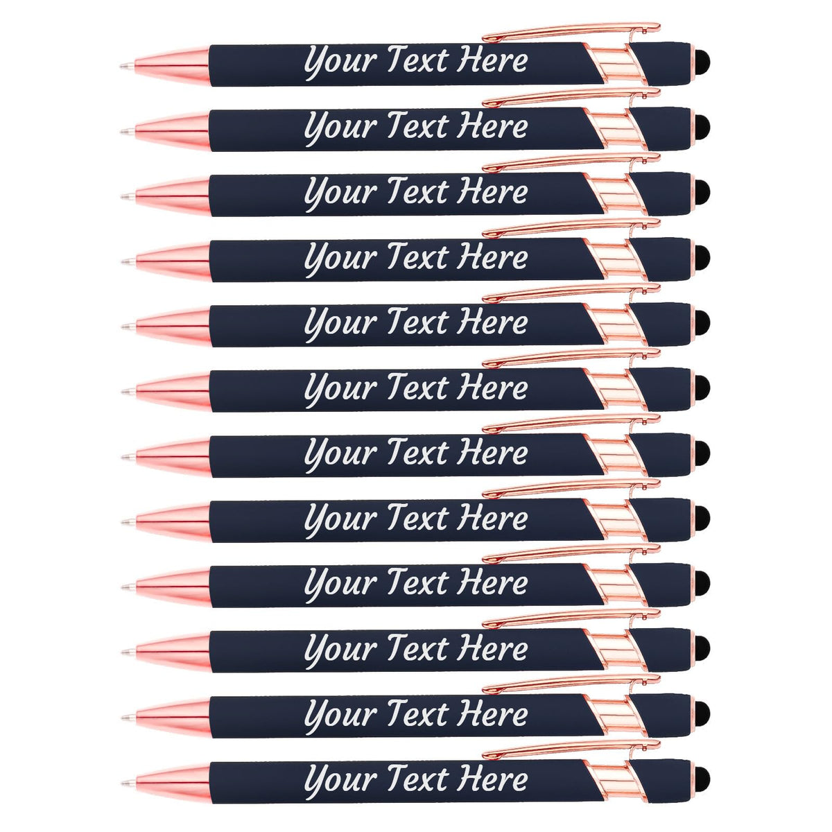 LMJUEJIN Personalized Pens with Name or Logo - Black Ink - 12 pcs Metal Custom Ballpoint Pen with