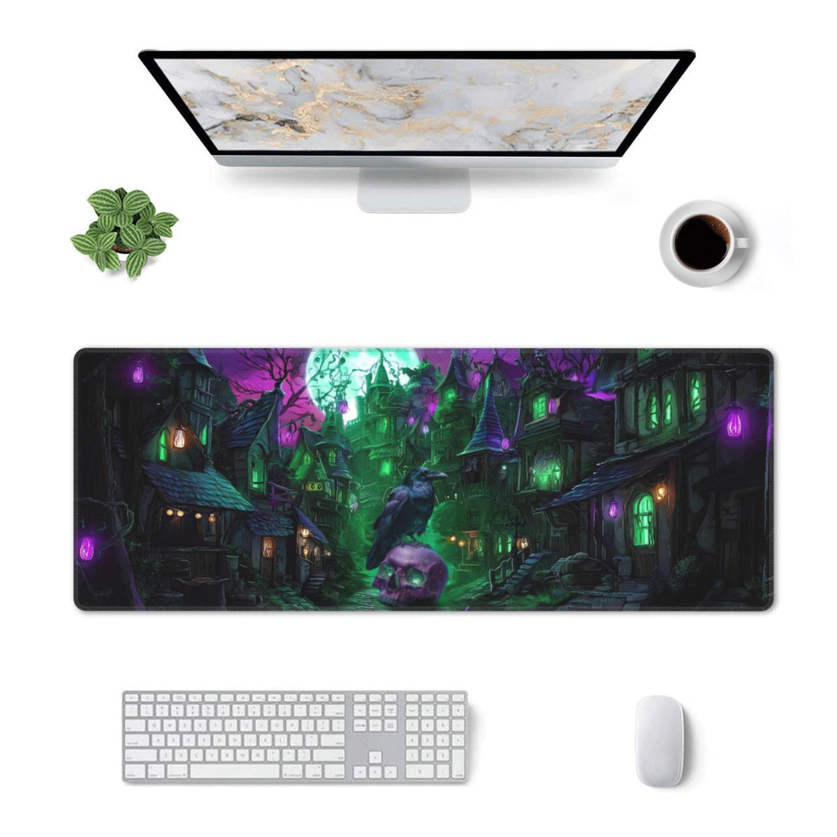 Halloween Mouse Pad Extended Large Gaming Mouse Pad XL Stitched Edges for Gamer Home Office 31.5 X