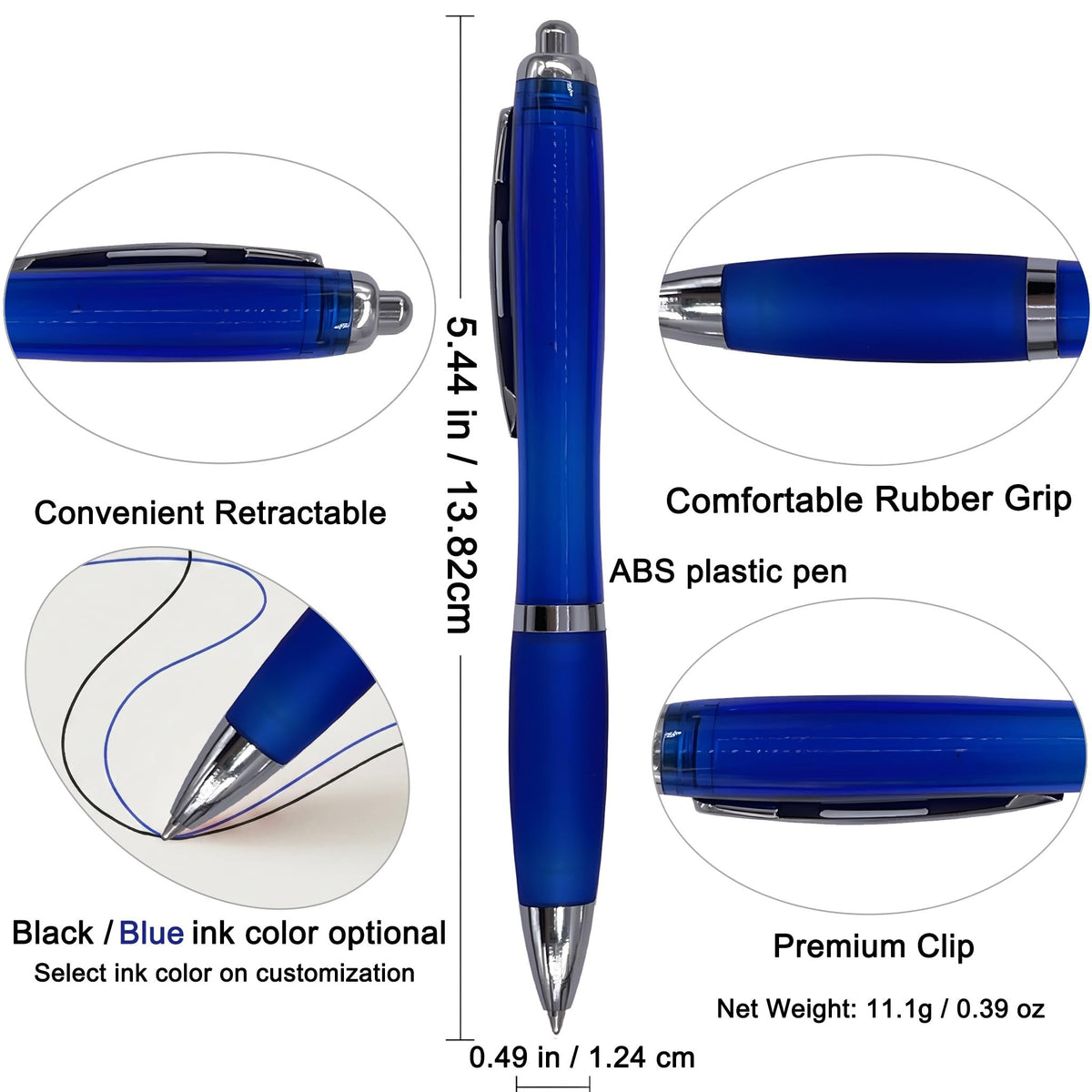 HEYZARDA Personalized Ballpoint Pens with Name for Events, Green, 50 Pcs