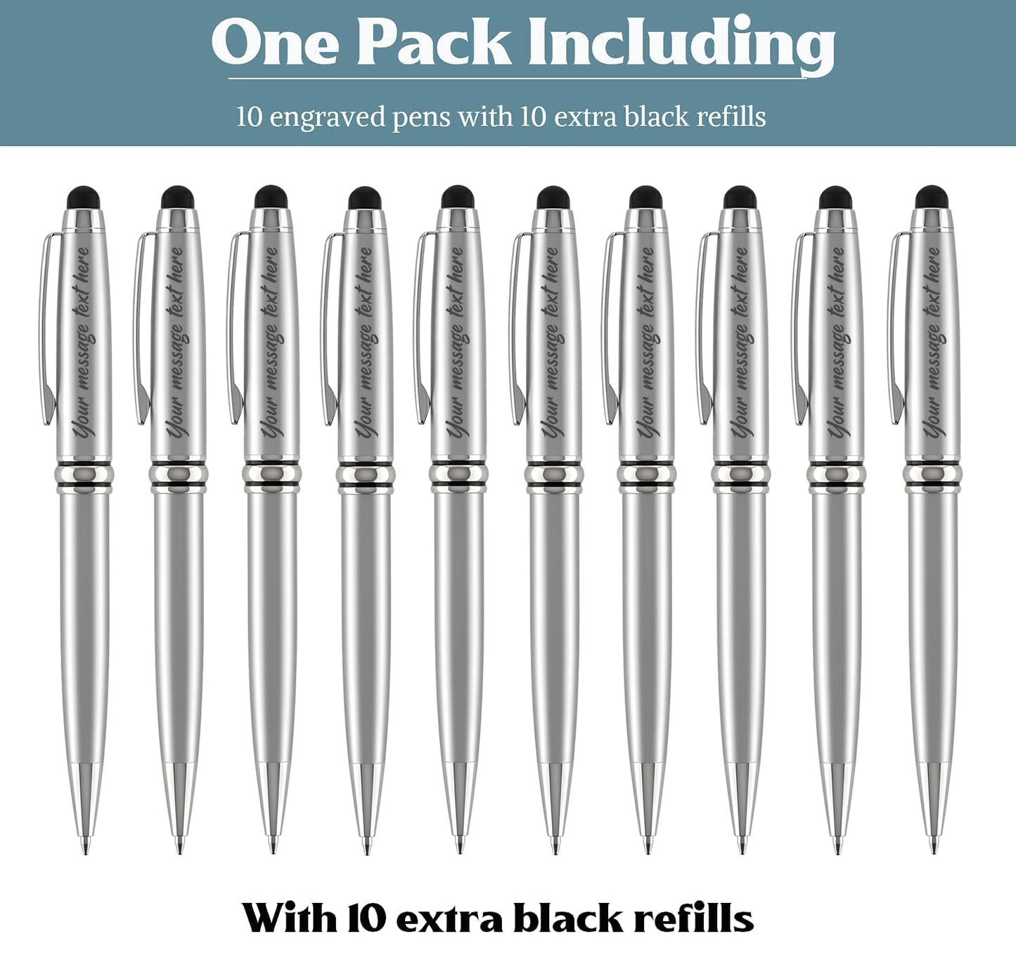 Ancolo Personalized Ballpoint Pens - Gift for Men and Women 10 Pens/Box