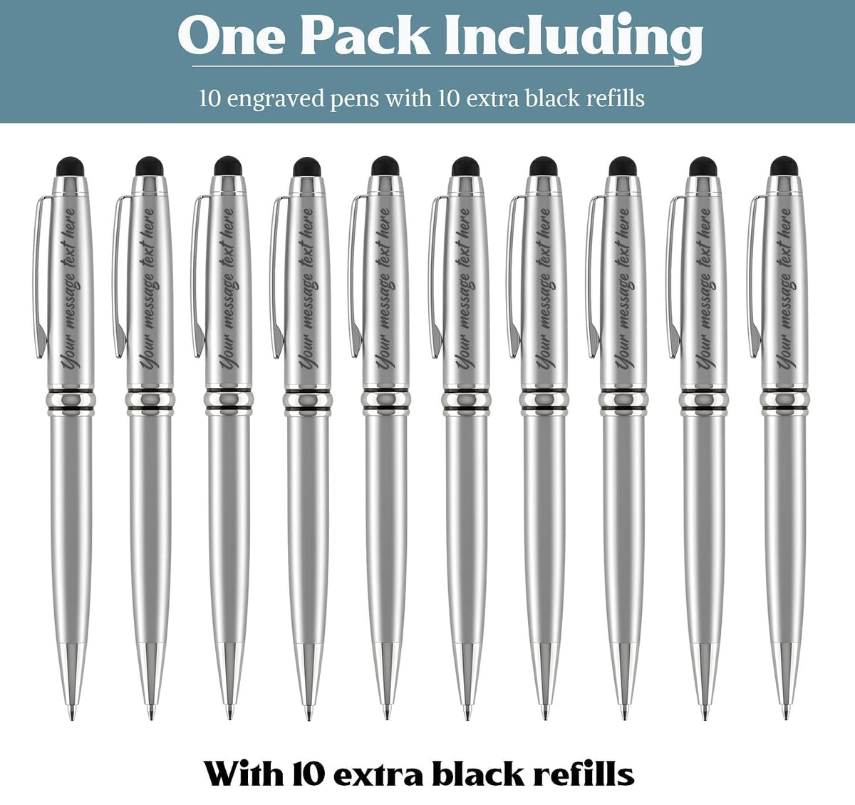 Ancolo Personalized Ballpoint Pens - Gift for Men and Women 10 Pens/Box